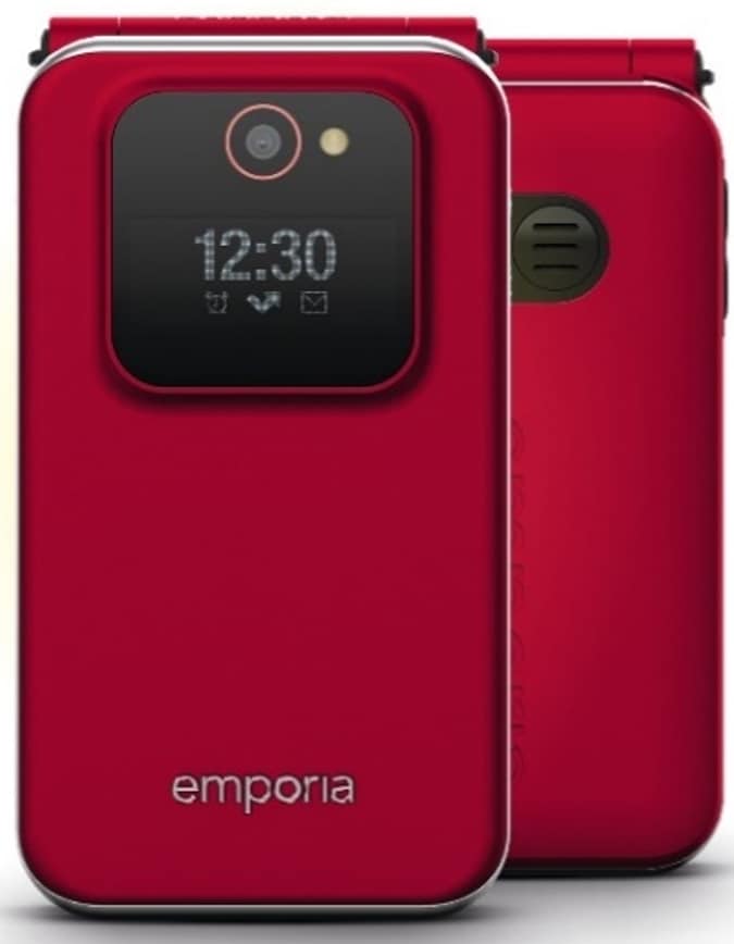 Emporia emporiaJOY (V228), 2G, (V3), isonäppäiminen flip-matkapuhelin, punainen
