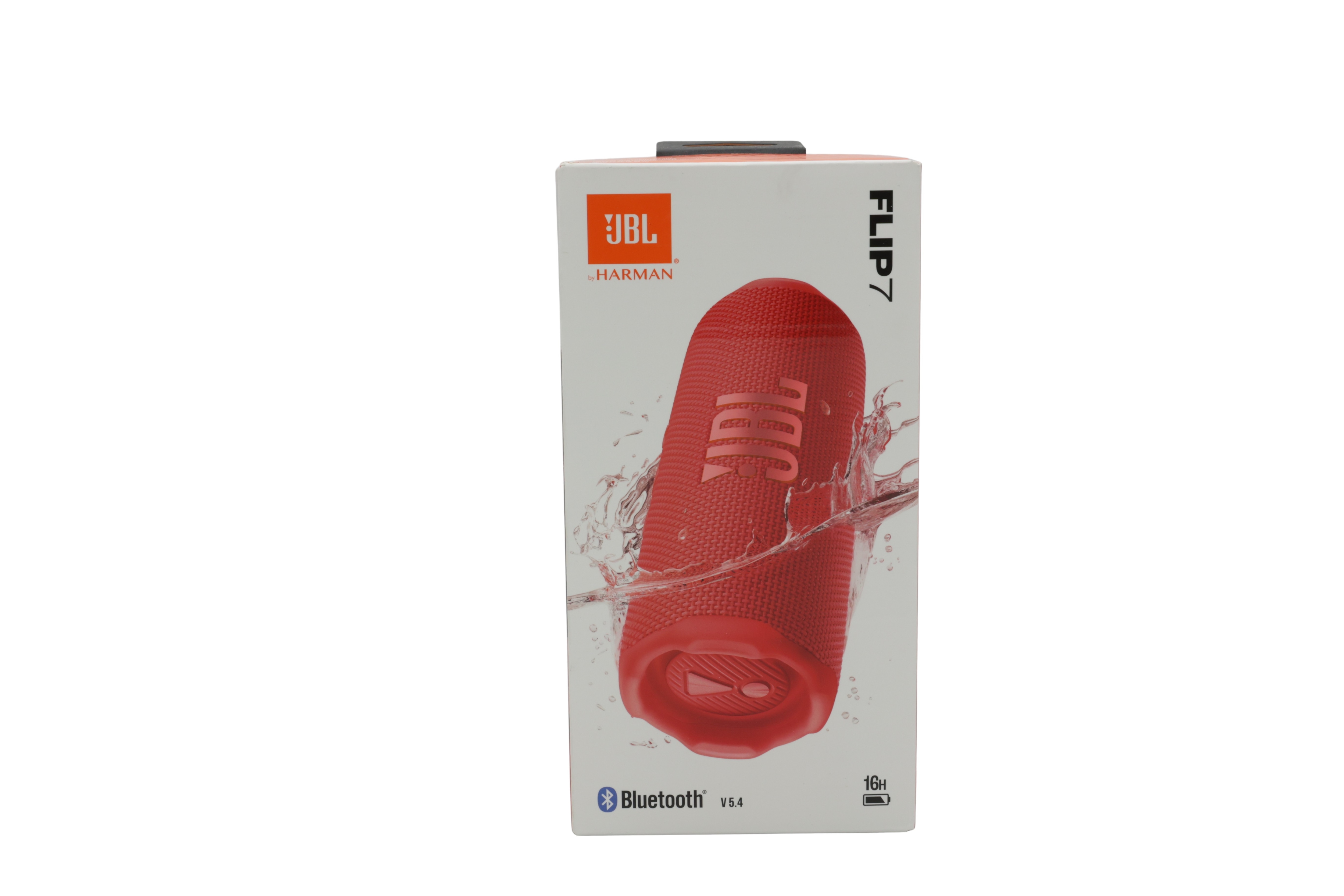 JBL Flip 7, pitkäaikainen kannettava Bluetooth-kaiutin, punainen