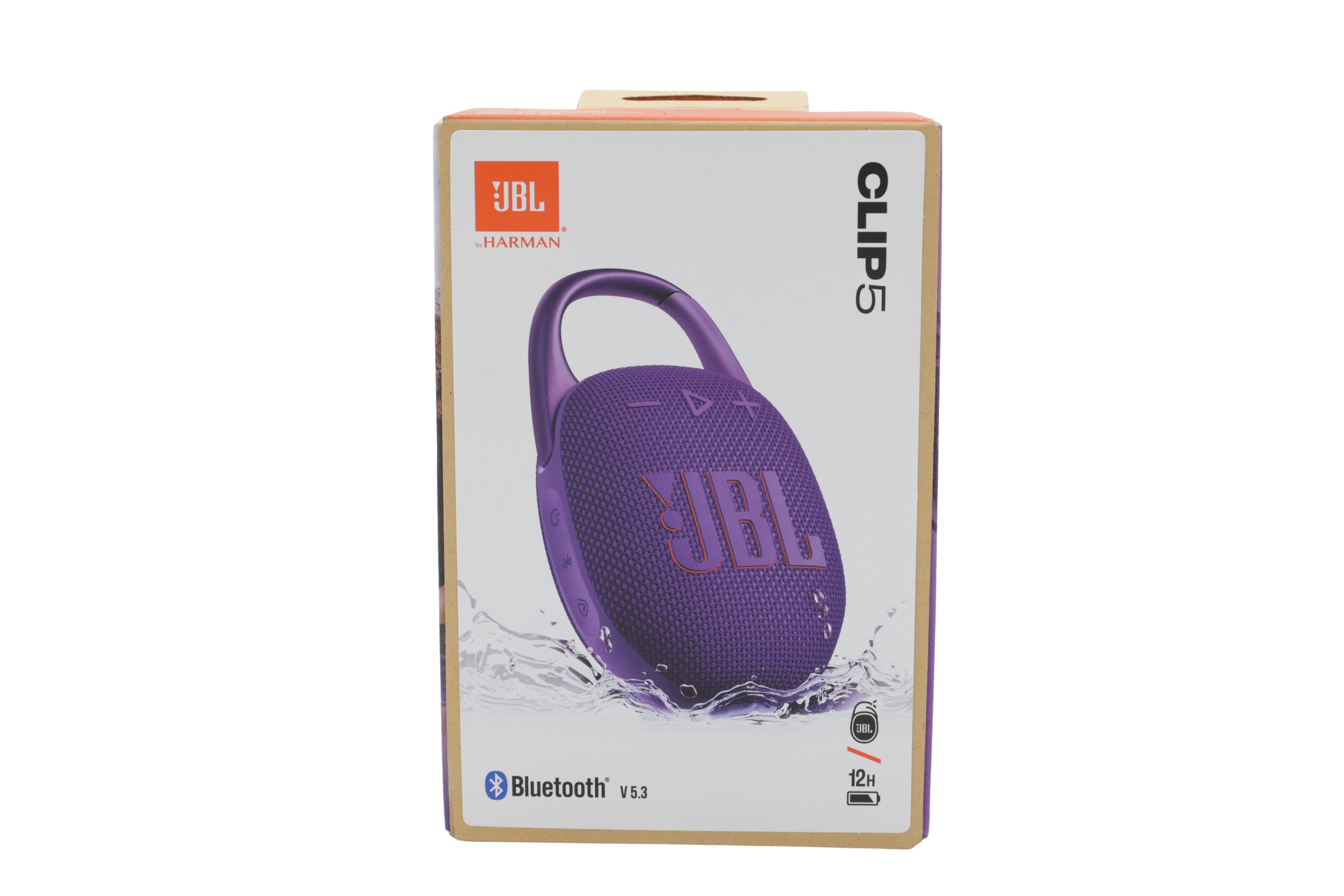 JBL Clip 5 kannettava Bluetooth-kaiutinlaatikko, violetti