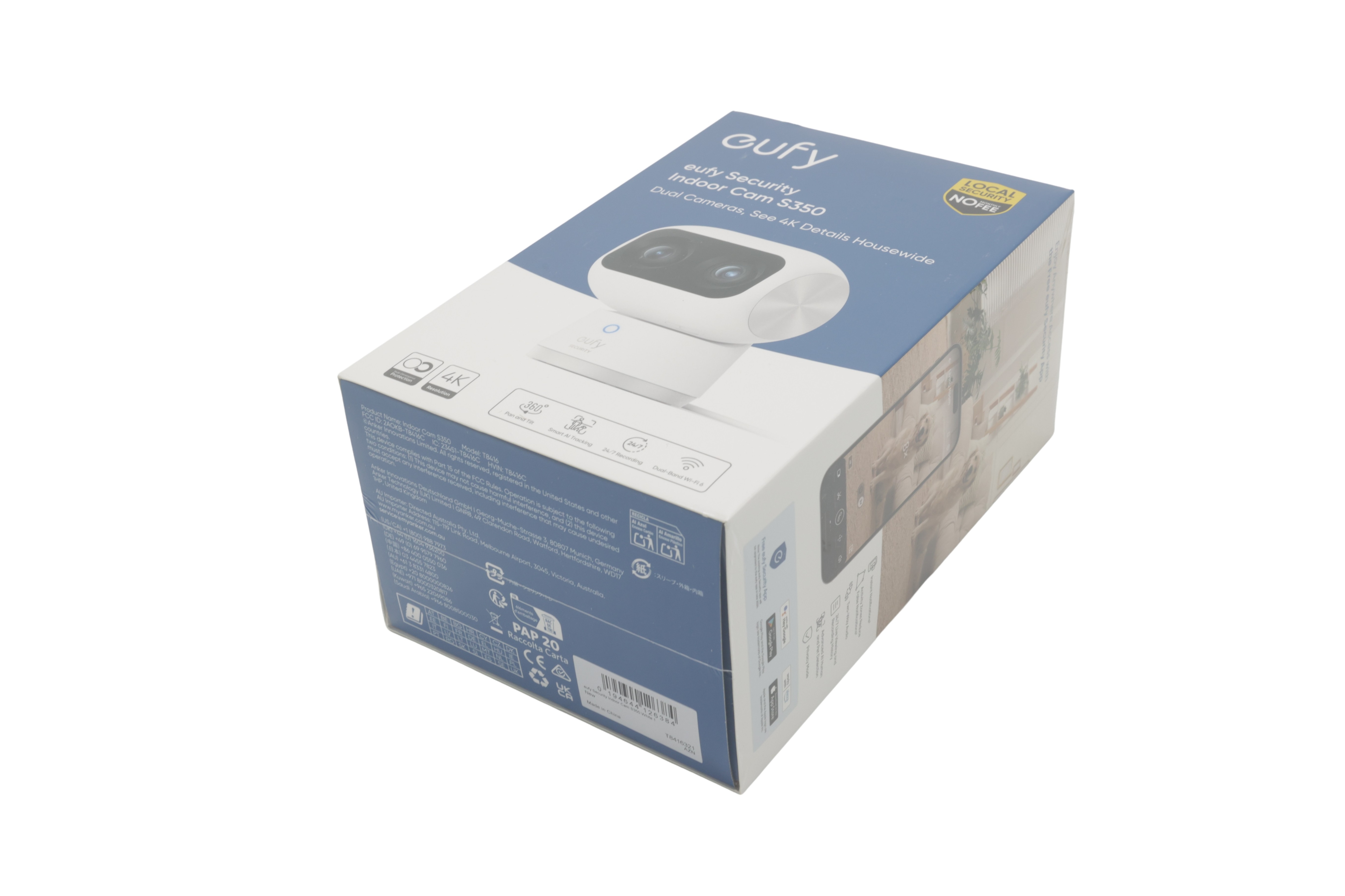 eufy Security Indoor Cam S350, kakofoniakamera, 4K