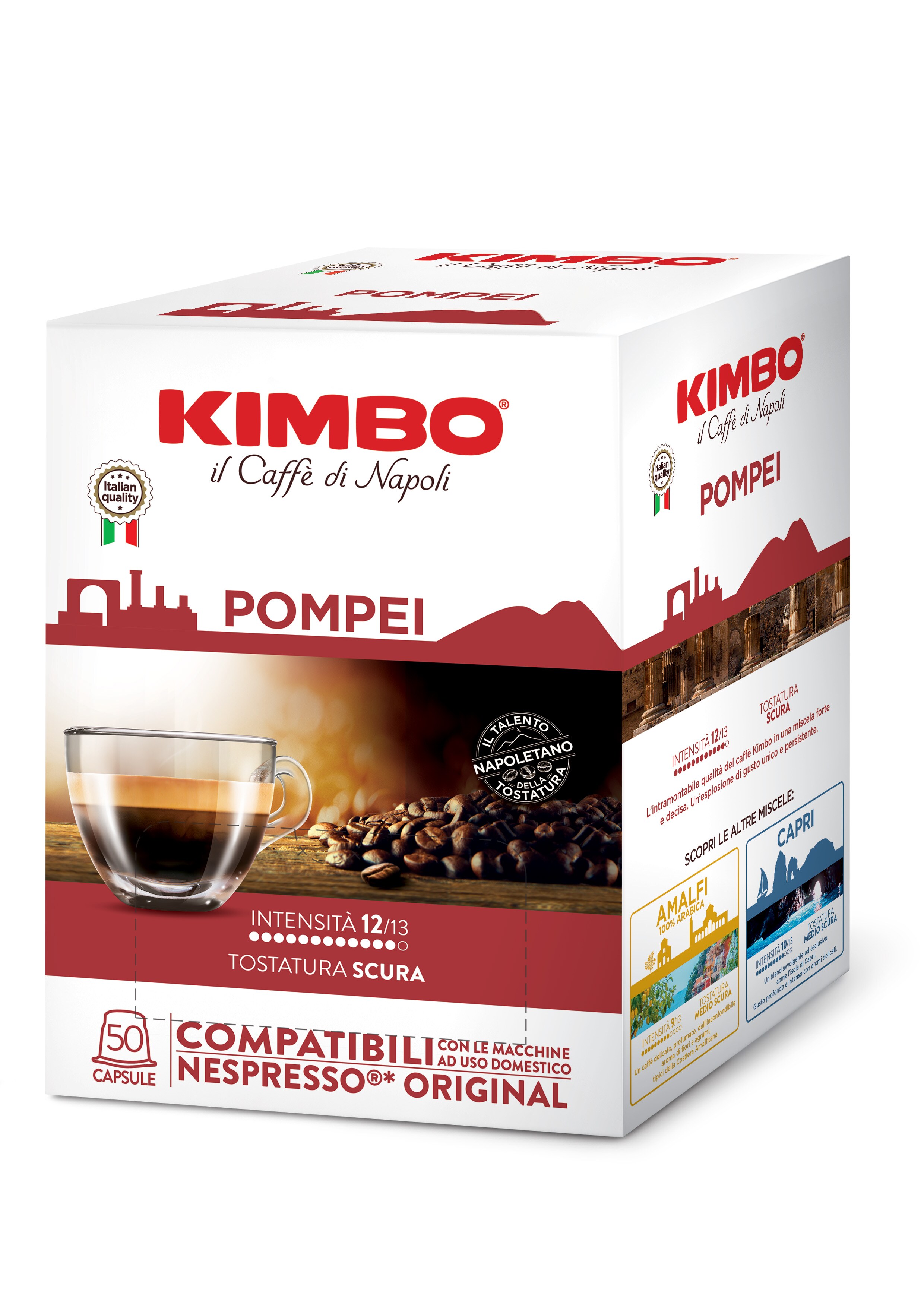 Kimbo Pompei – Nespresso-järjestelmään sopivat kapselit, 50 kpl, 5,4 g