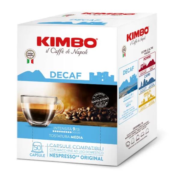 Kimbo Decaf – Nespresso-järjestelmään sopivat kapselit, 50 kpl, 5,4 g/kpl