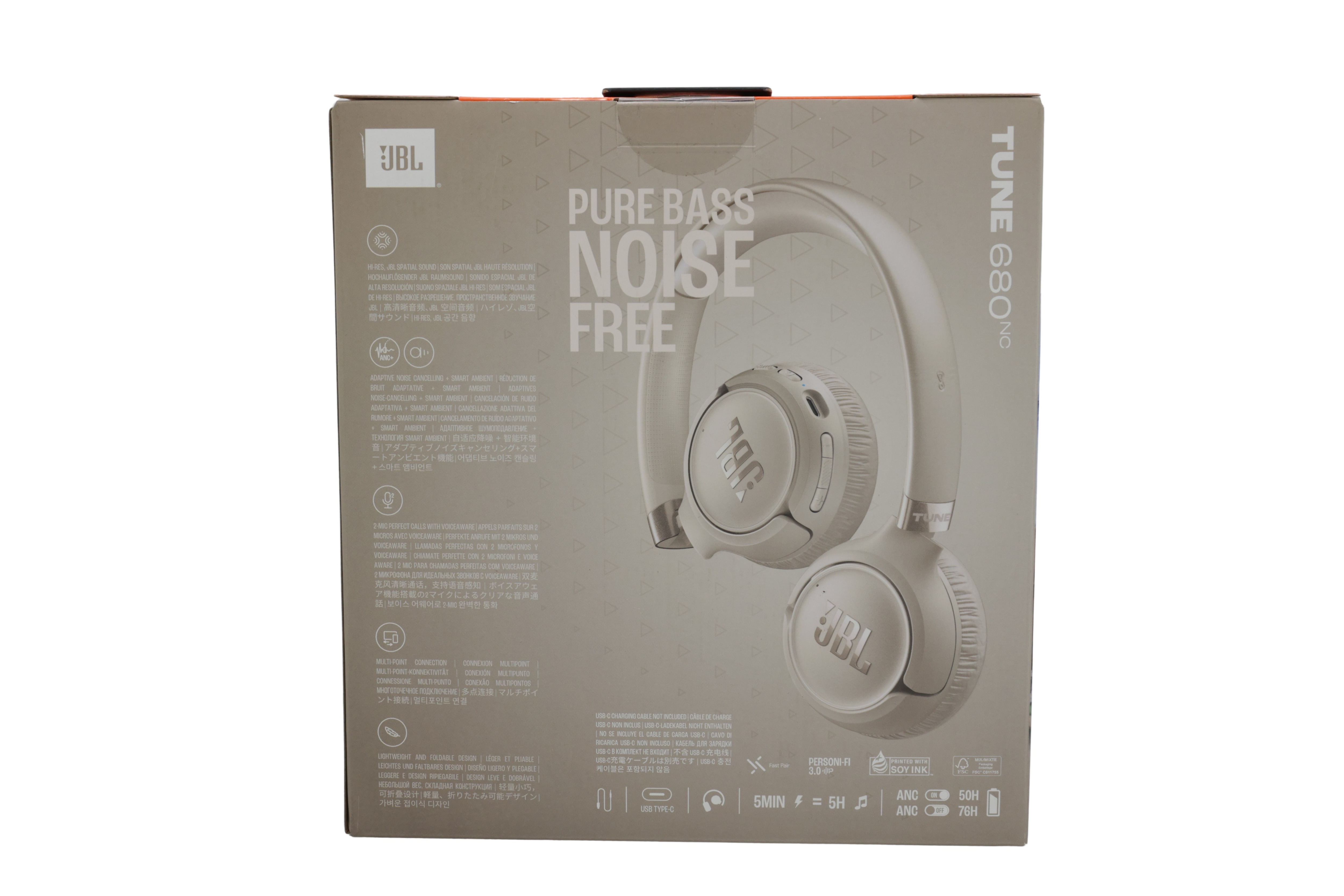 JBL JBLT680NCBEG On-Ear kuulokkeet, Mokka