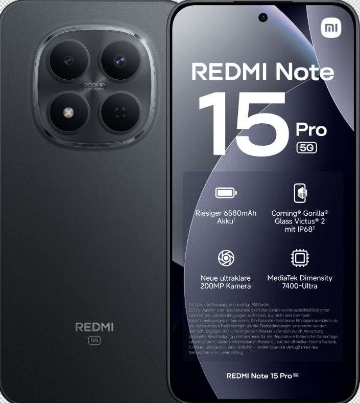 Xiaomi Redmi Note 15 Pro 5G 256GB musta