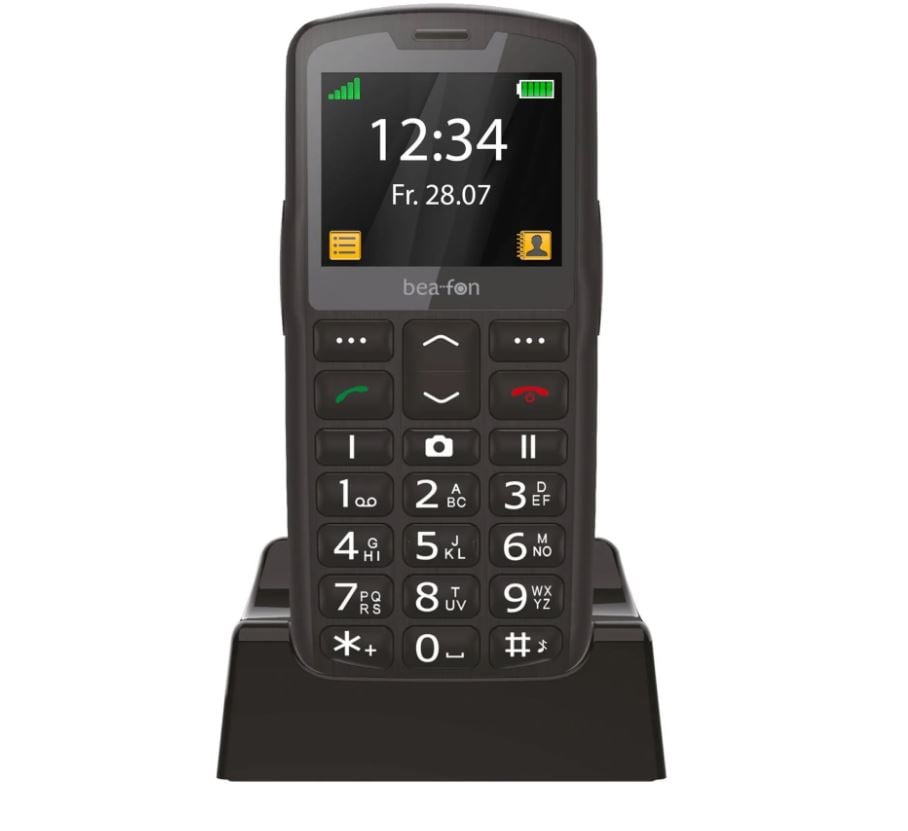 Beafon SL260 LTE - 4G, Silver Line, suurinäppäiminen matkapuhelin, musta-hopea