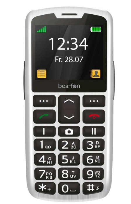 Beafon SL260 LTE - 4G, Silver Line, suurinäppäiminen matkapuhelin, hopeanmusta