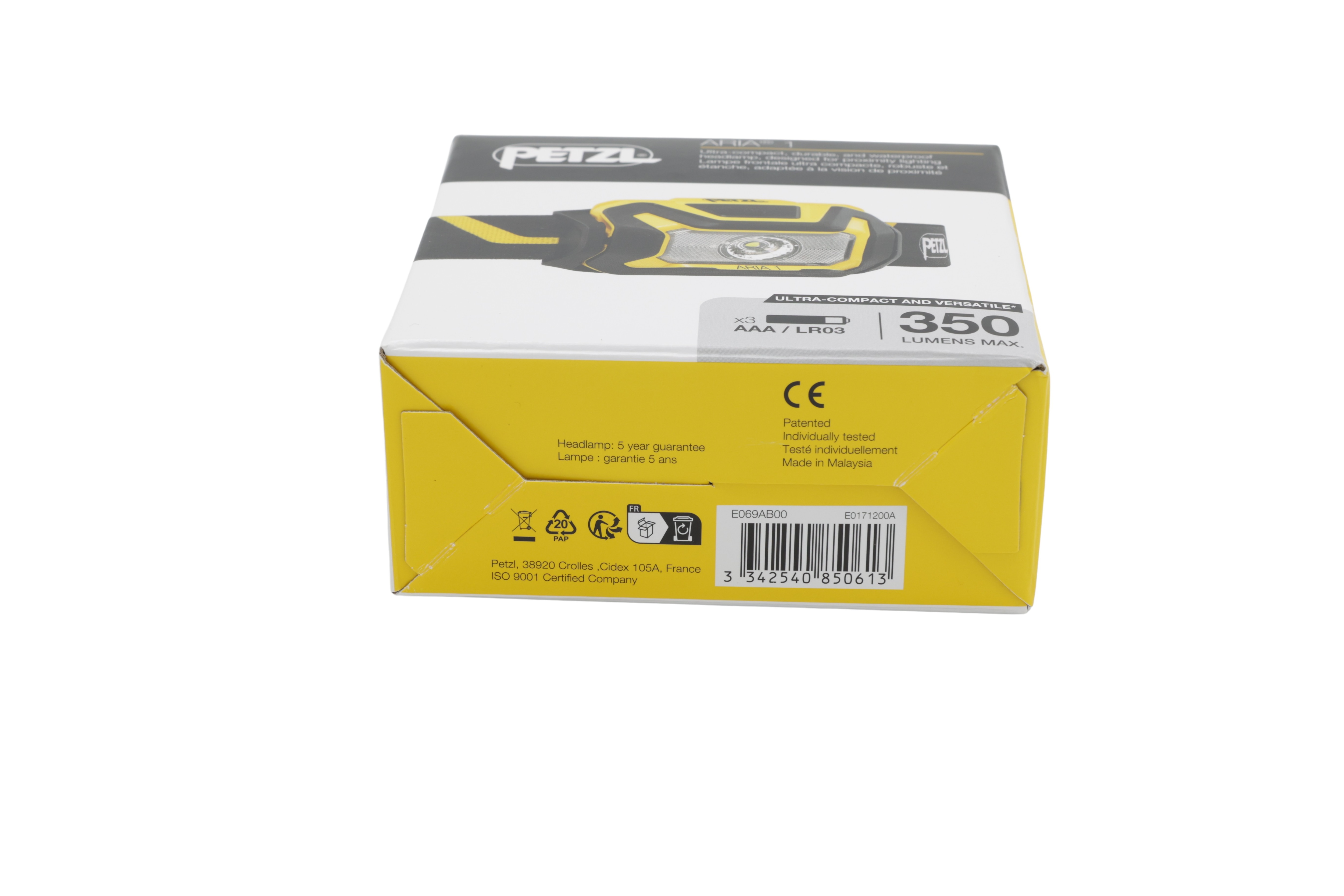 Petzl E069AB00 Otsavalaisin ARIA 1 Musta/Keltainen