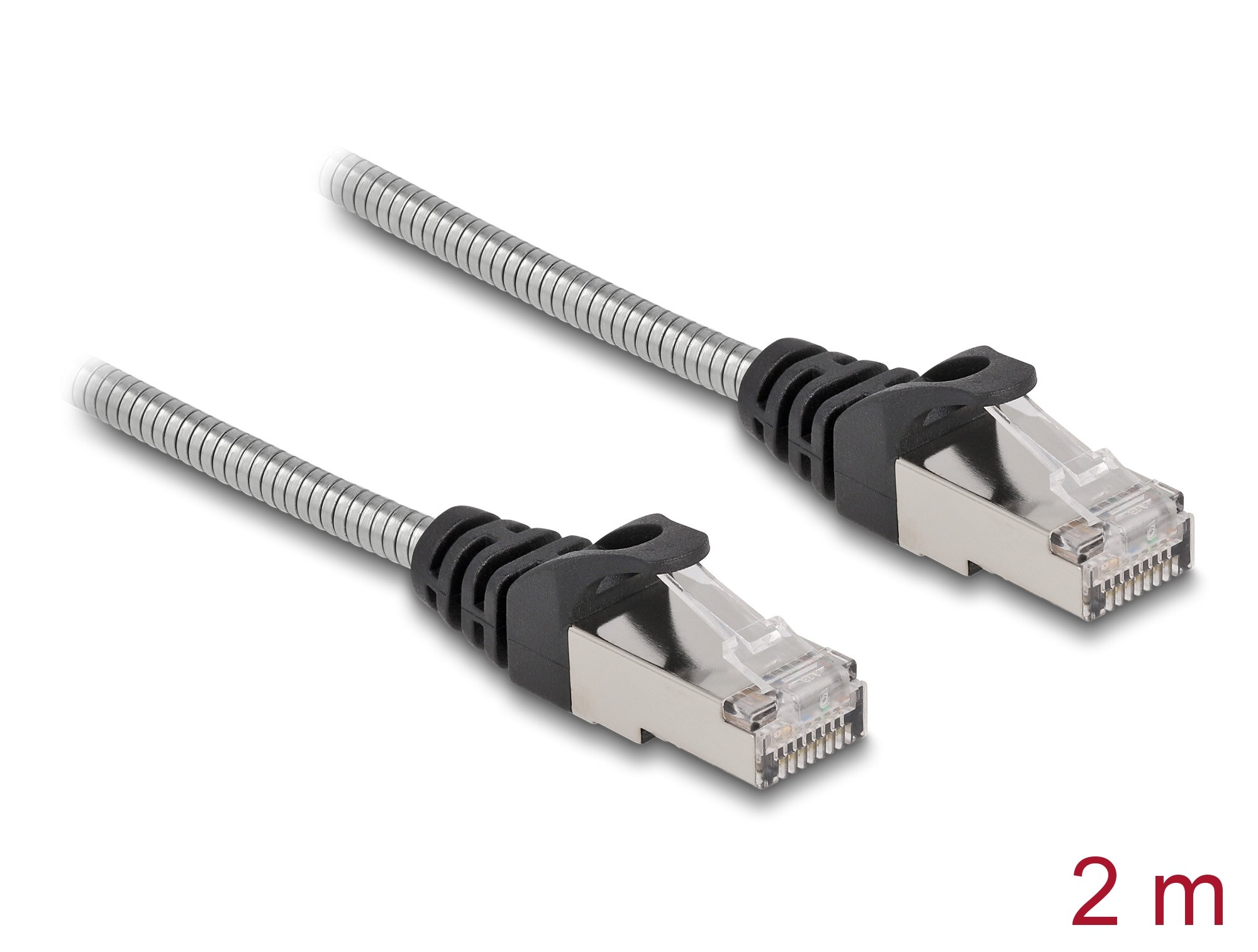 Delock RJ45 kaapeli Cat.6A U/FTP, metallinen vaippa 2 m