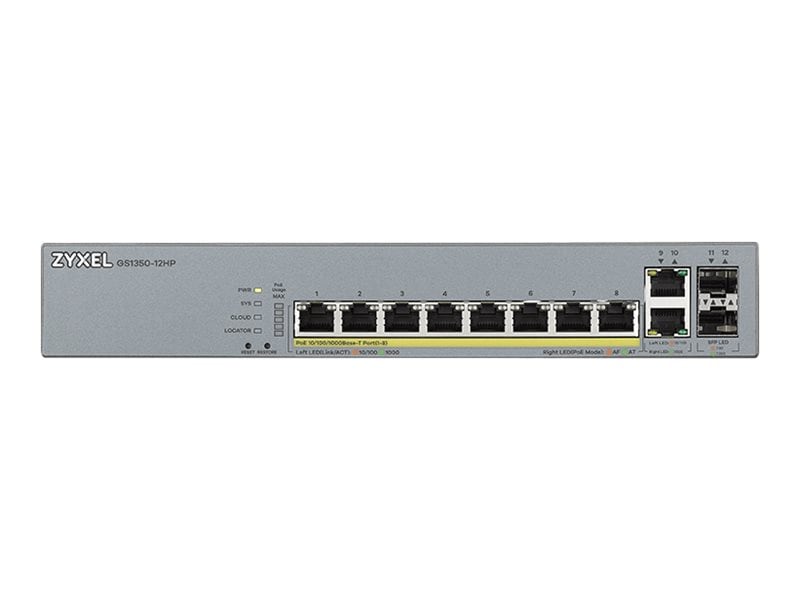 Zyxel GS1350-12HP 12-portti hallittu CCTV PoE-kytkin