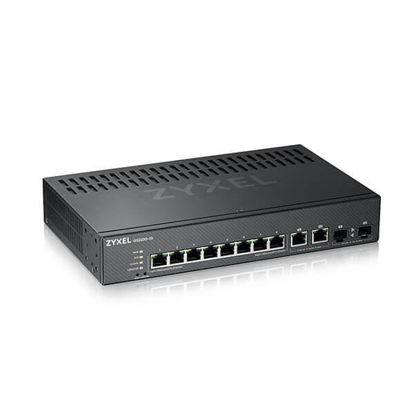 Zyxel GS2220-10, 8-porttinen 2x SFP/RJ45 Gigabit L2 -hallittu kytkin