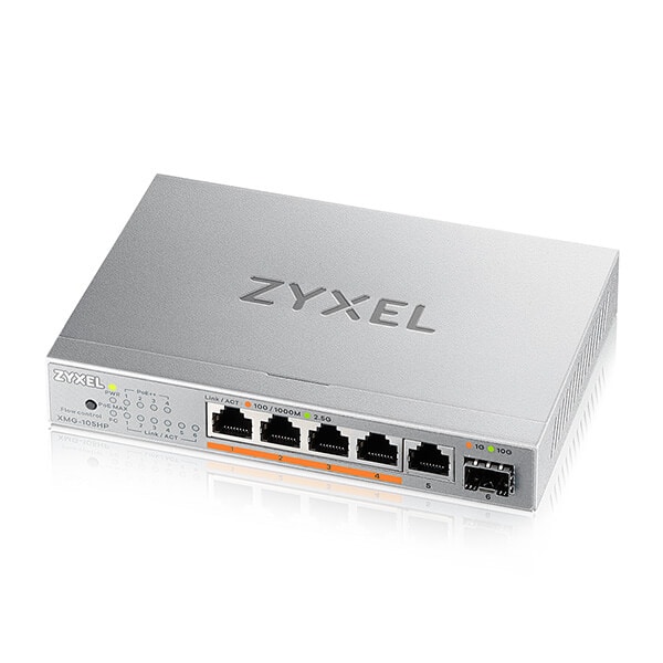 Zyxel XMG-105 5 porttia 10/2,5G MultiGig PoE-kytkin ilman hallintaa