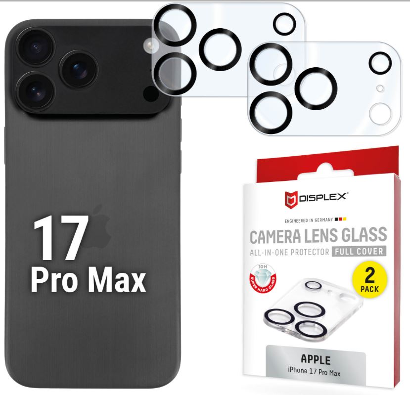 DISPLEX kameran suojalasi Apple iPhone 17 Pro Max, 2 kpl