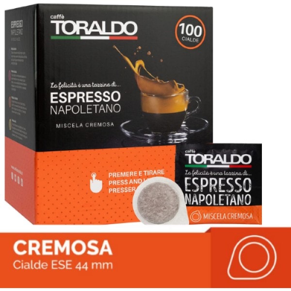caffe TORALDO MISCELA CREMOSA 44mm ESE System kahvikapselit 100 kpl 7,2 g kappaletta kukin