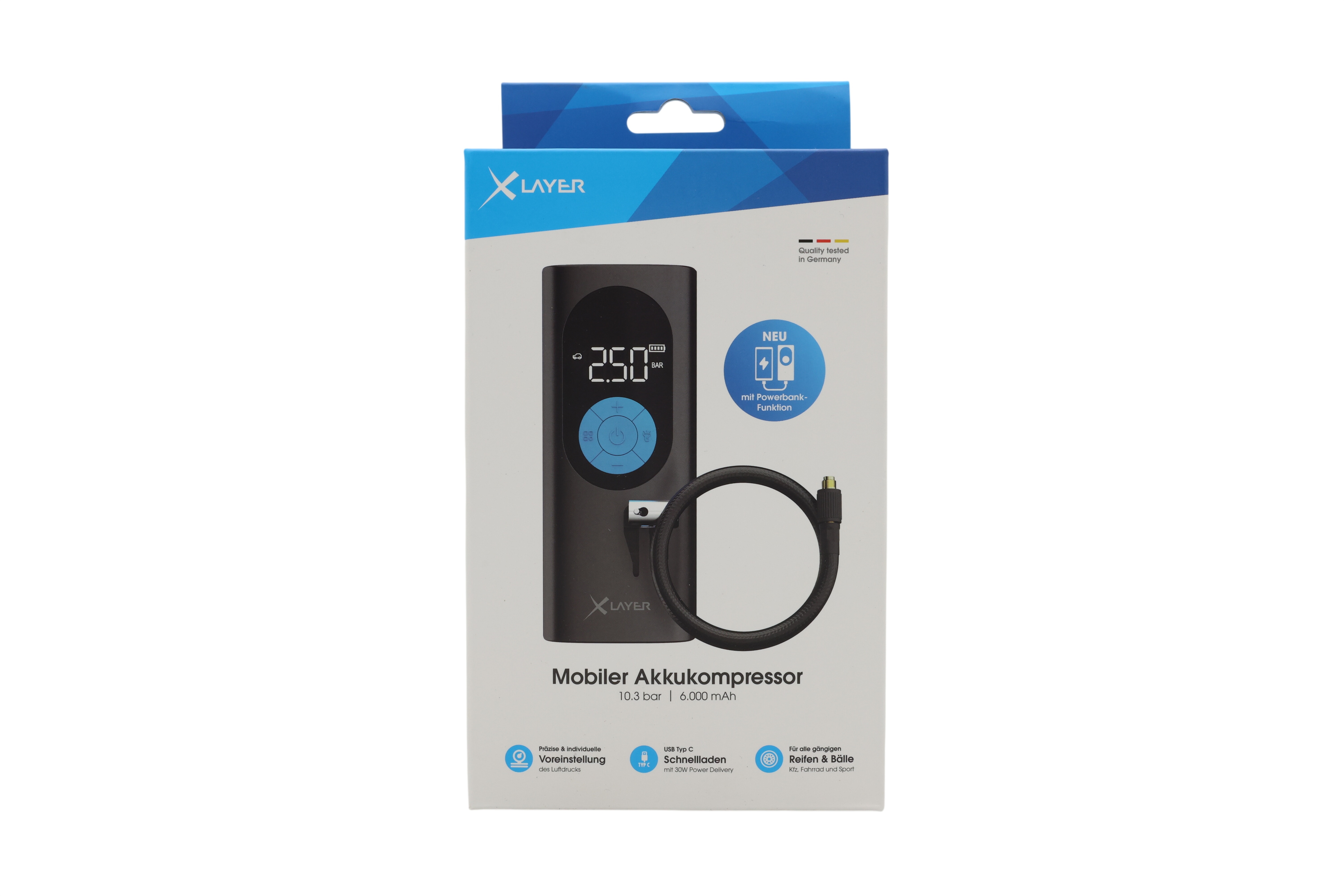 XLayer-kannettava akkukompressori 10,0 bar 6 000 mAh