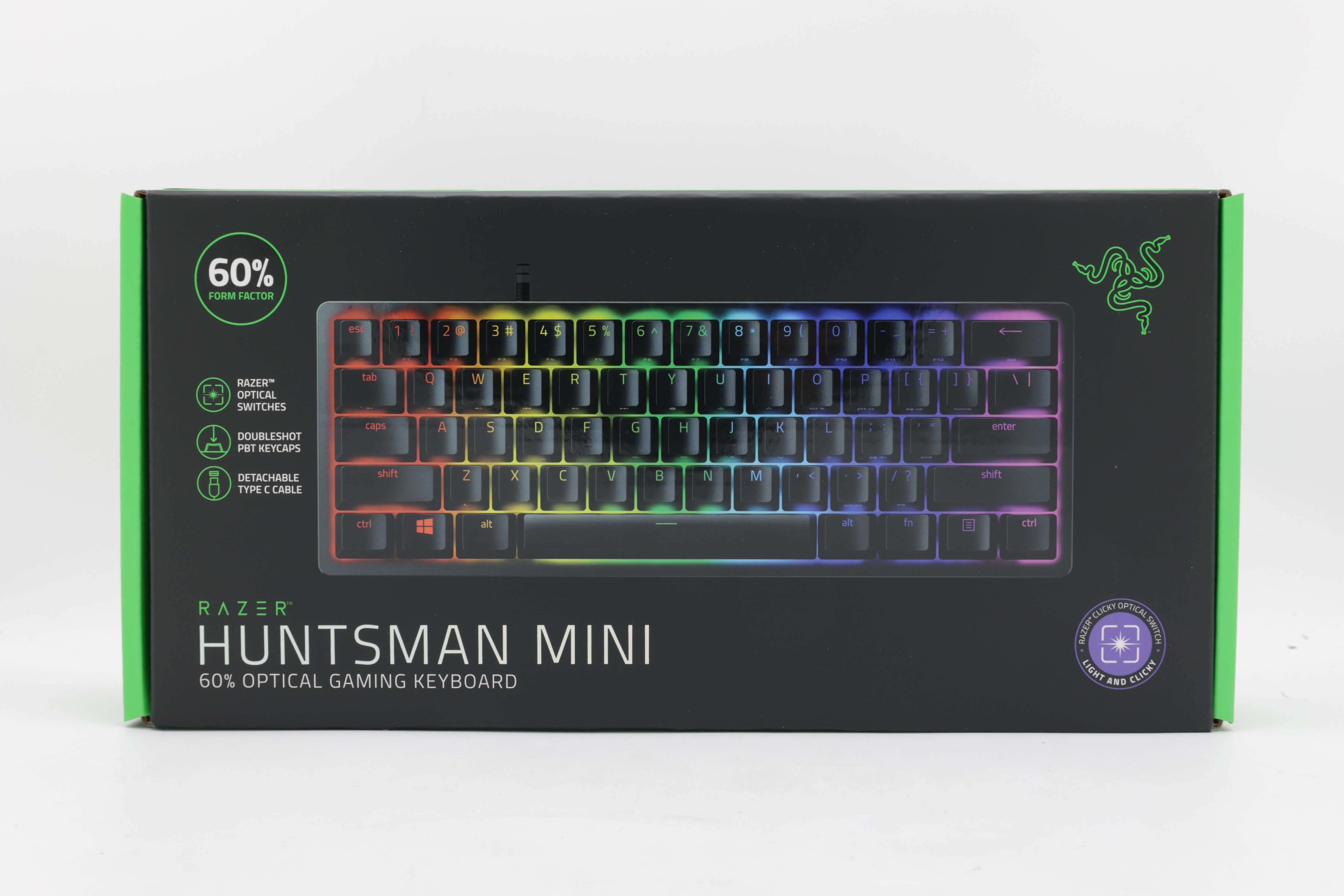 Razer Huntsman Mini (Purple Switch) QWERTZ DE-näppäimistöasettelu, musta