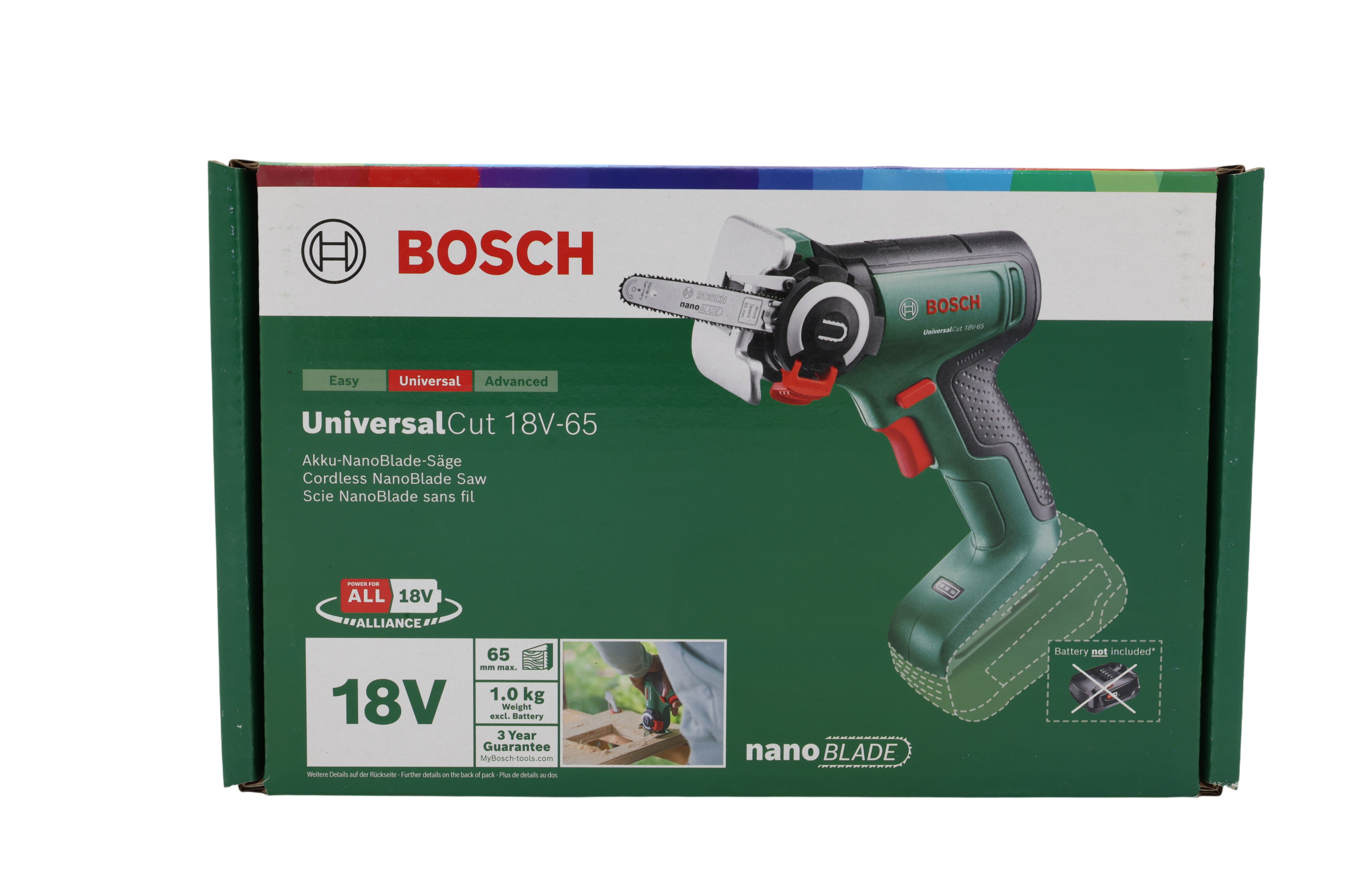 Bosch 18V-65 akkukäyttöinen NanoBlade-saha, yksittäispakkaus (06033D5200)