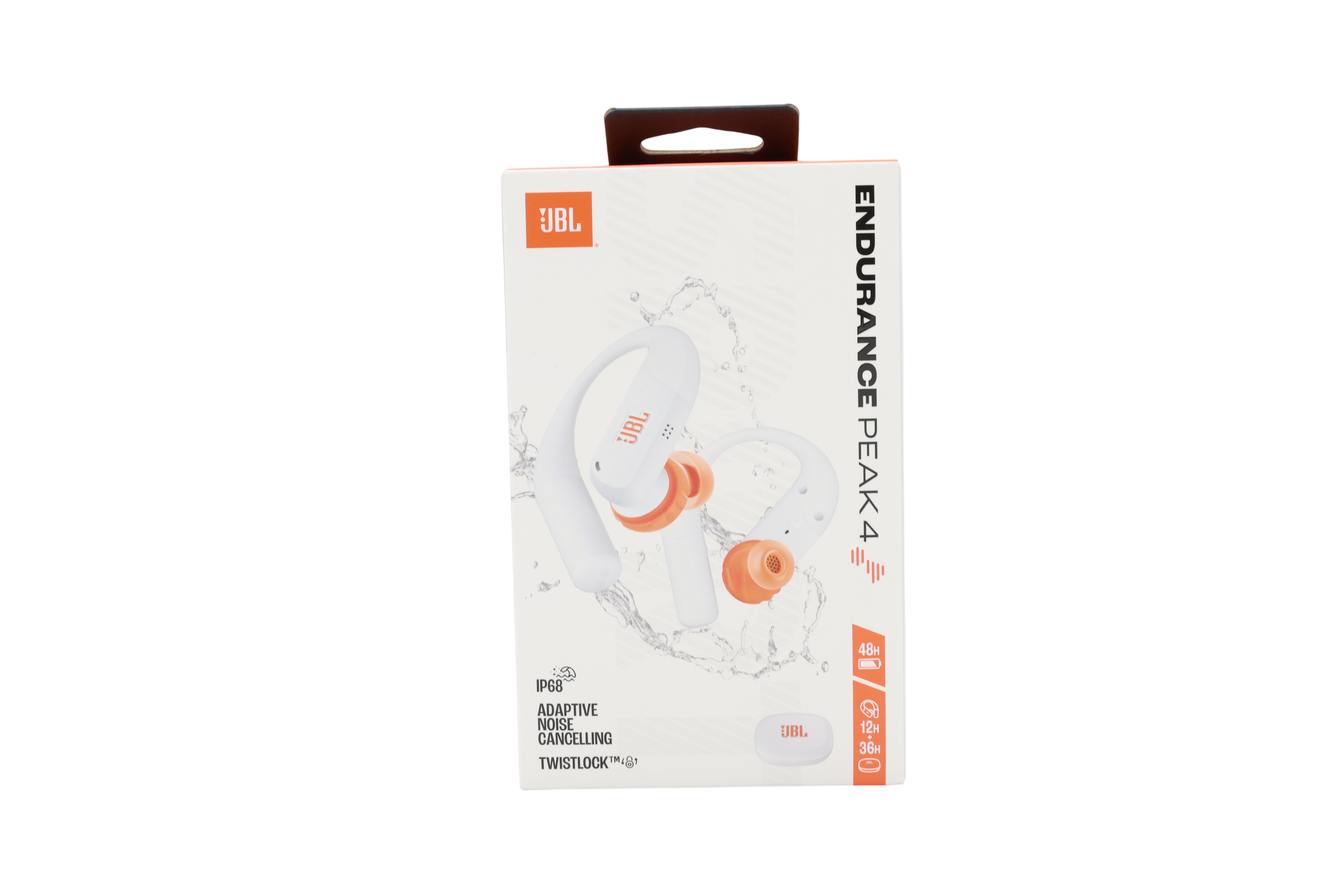 JBL Endurance Peak 4 -korvakuulokkeet (TWS, urheilu), BT ANC, IP68, valkoiset