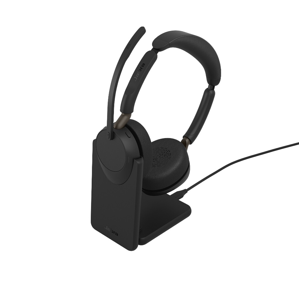Jabra Evolve3 65 UC Stereo, musta, Link 390c:n ja latausaseman kanssa