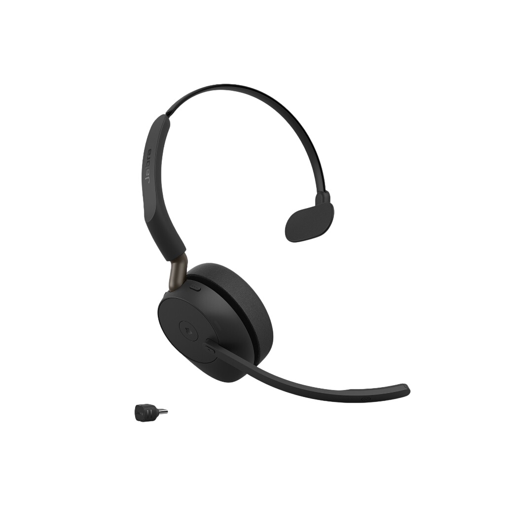 Jabra Evolve3 65 UC Mono, musta, yhdessä Link 390c:n kanssa