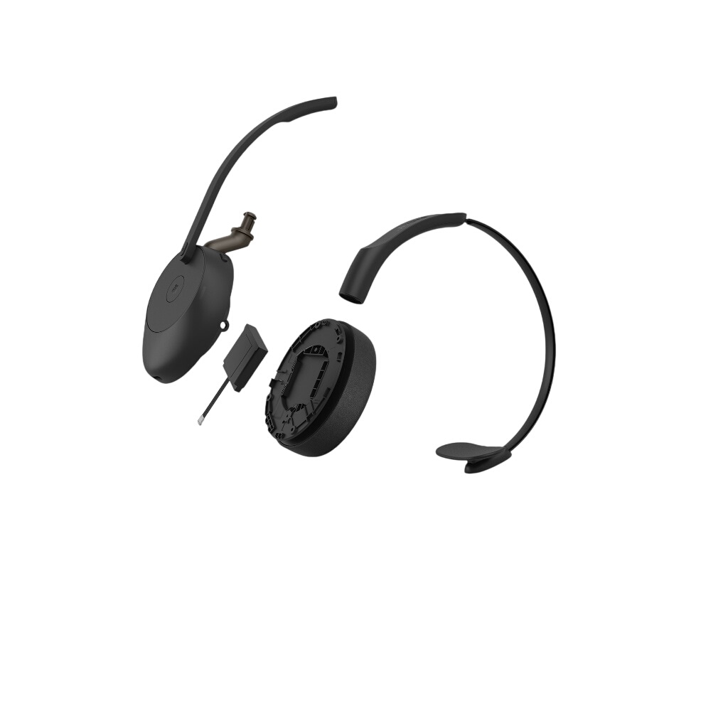 Jabra Evolve3 65 UC Mono, musta, yhdessä Link 390c:n kanssa