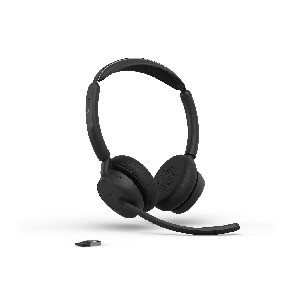 Jabra Evolve3 45 MS Stereo, musta, yhdessä Link 390a:n kanssa