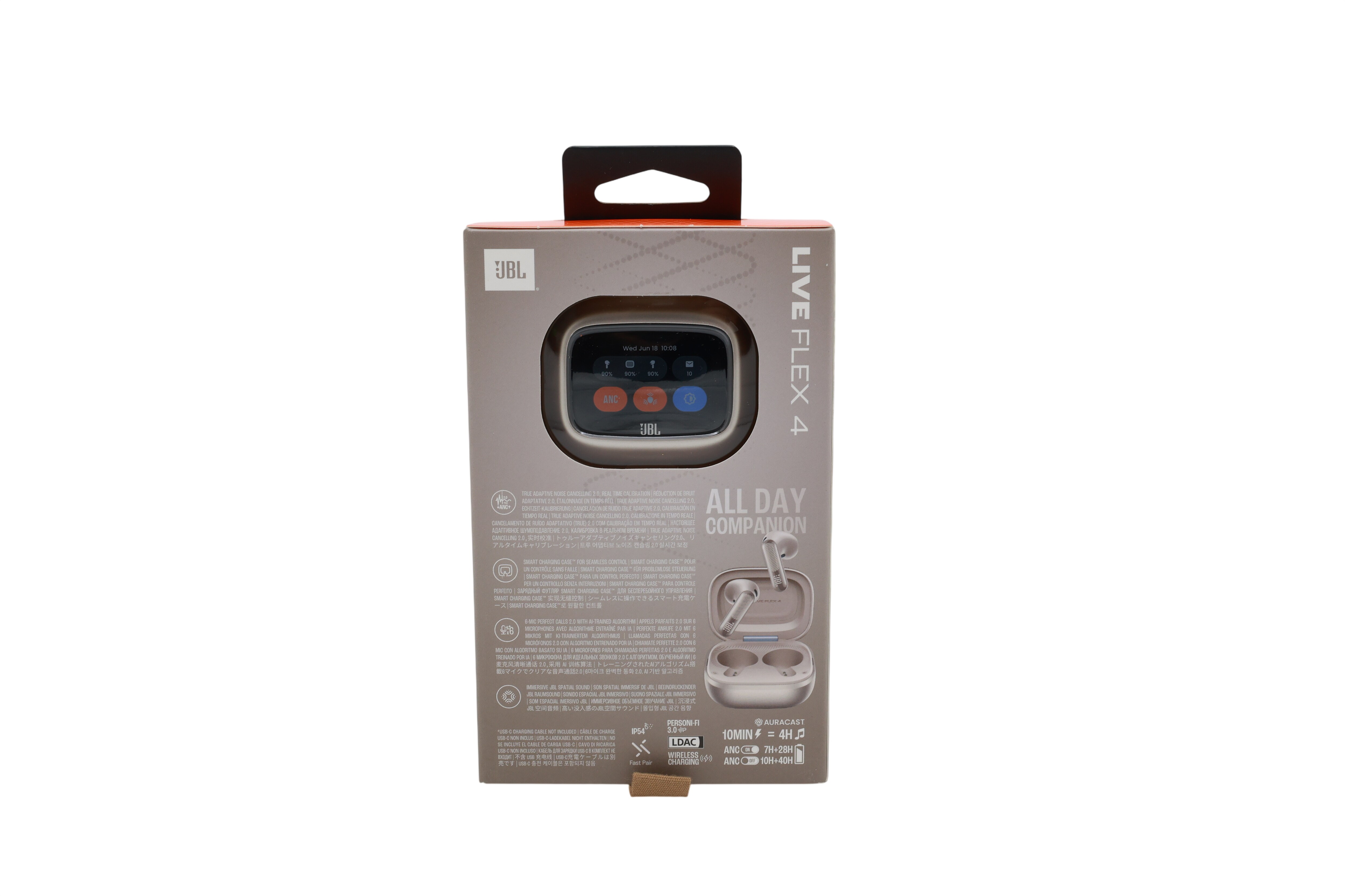 JBL Live Flex 4, langattomat in-ear-kuulokkeet Bluetooth-yhteydellä, hiekka