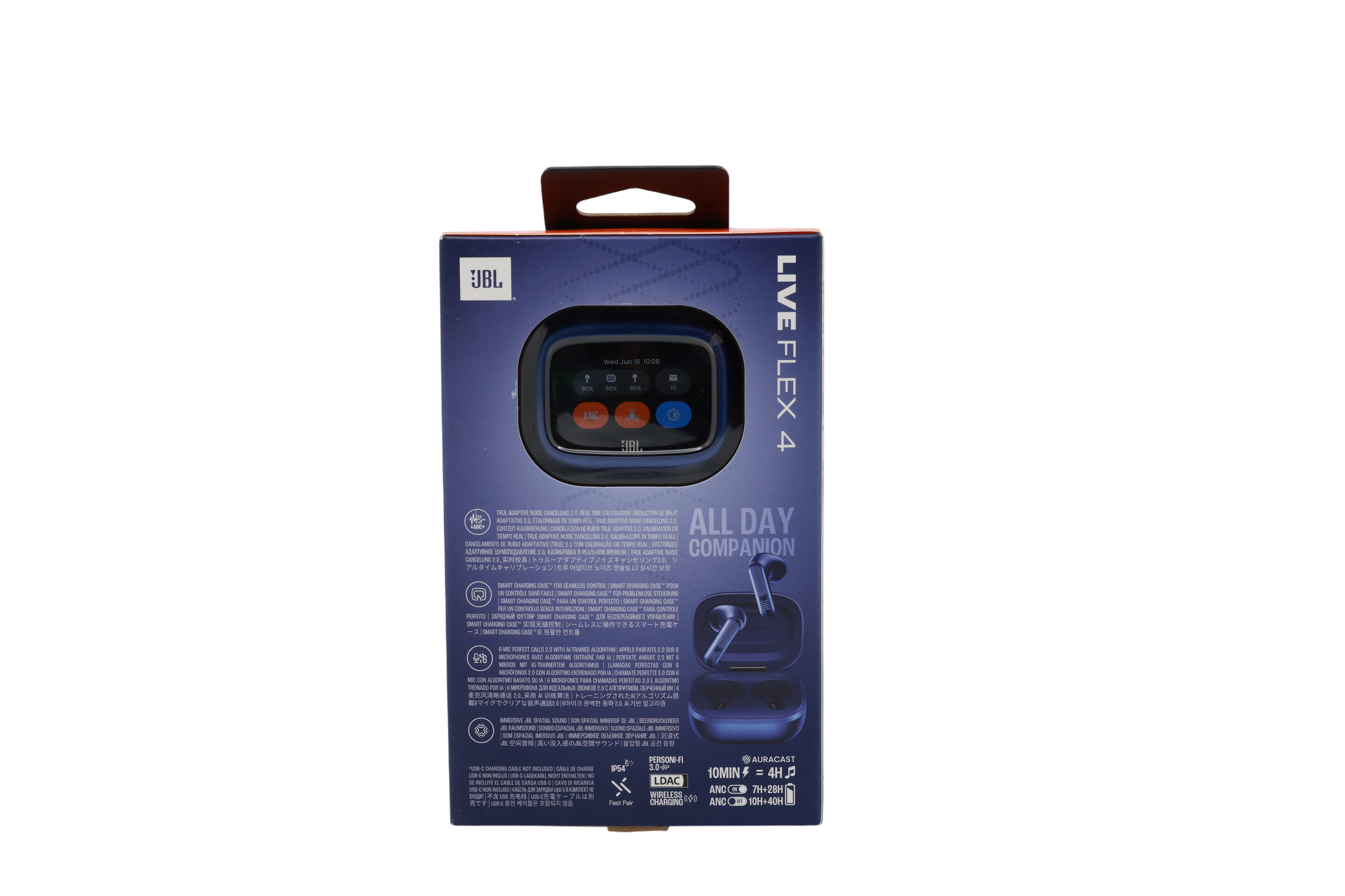 JBL Live Flex 4, langattomat Bluetooth-korvakuulokkeet, siniset