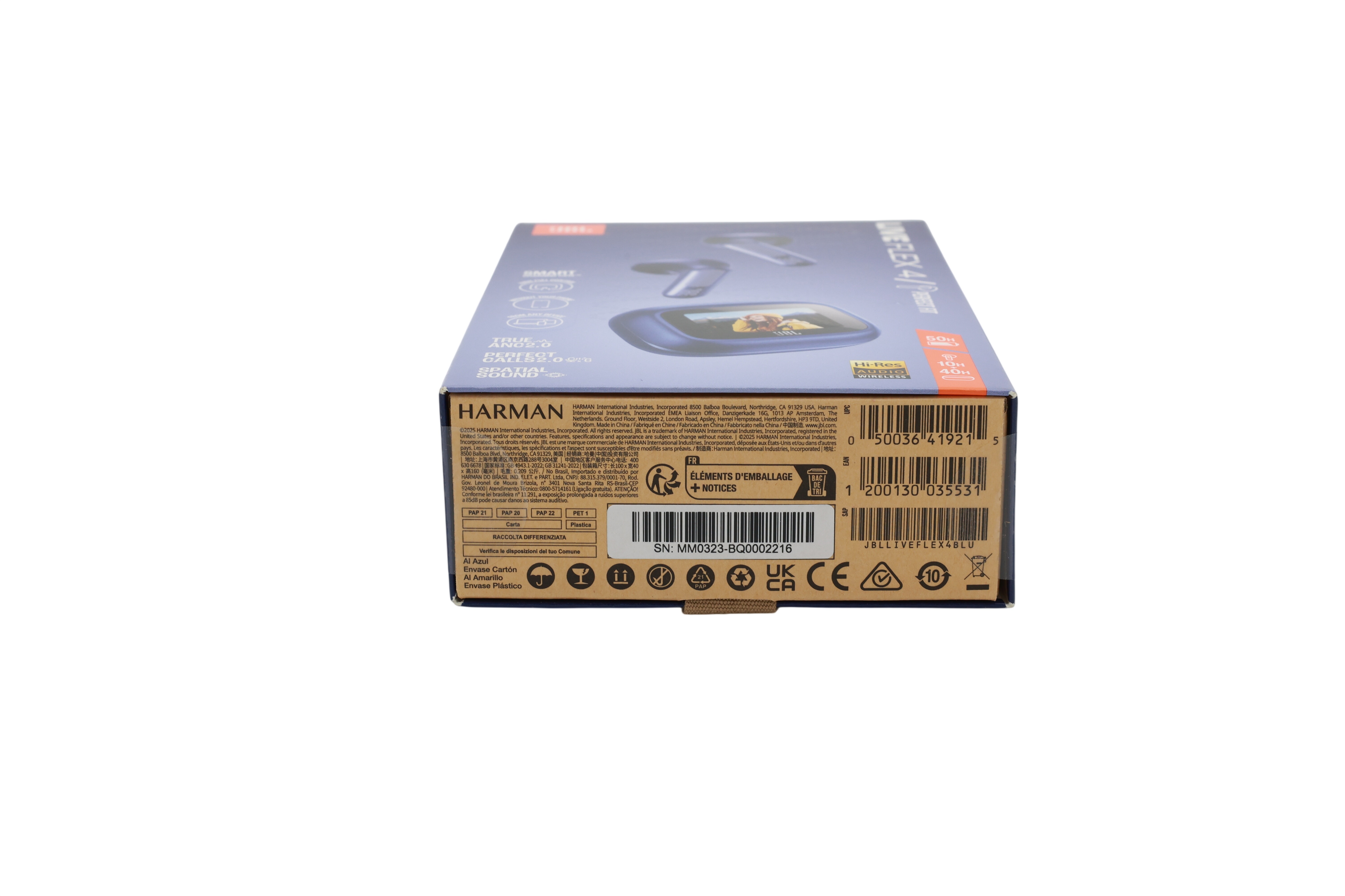 JBL Live Flex 4, langattomat Bluetooth-korvakuulokkeet, siniset