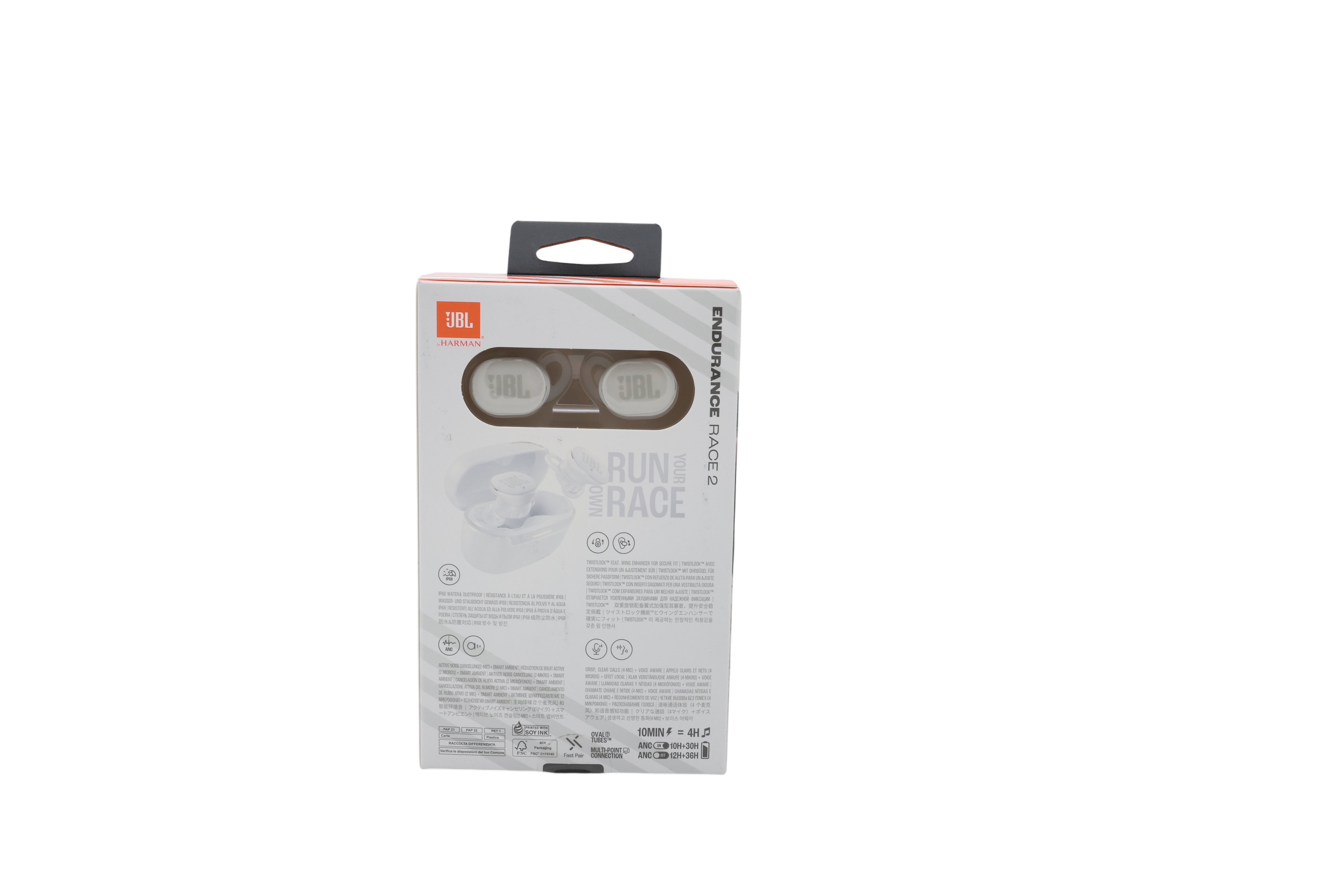 JBL Endurance Race 2, täysin langattomat Bluetooth-korvakuulokkeet, valkoiset