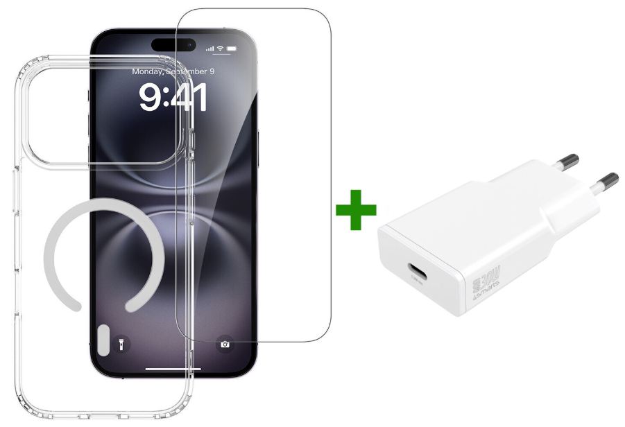 4smarts 3-in-1 Premium -aloituspaketti Apple iPhone 18 Pro Maxille / 17 Pro Max, kirkas
