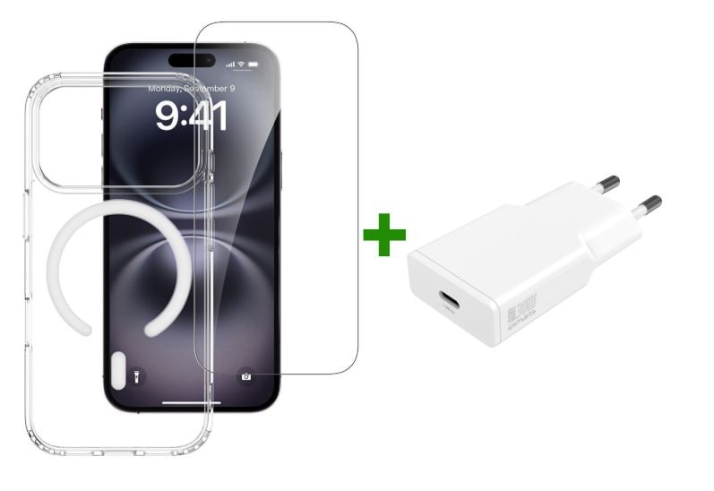 4smarts 3-in-1 Premium-aloitussetti Apple iPhone 18 Pro / 17 Pro MagSafe, kirkas