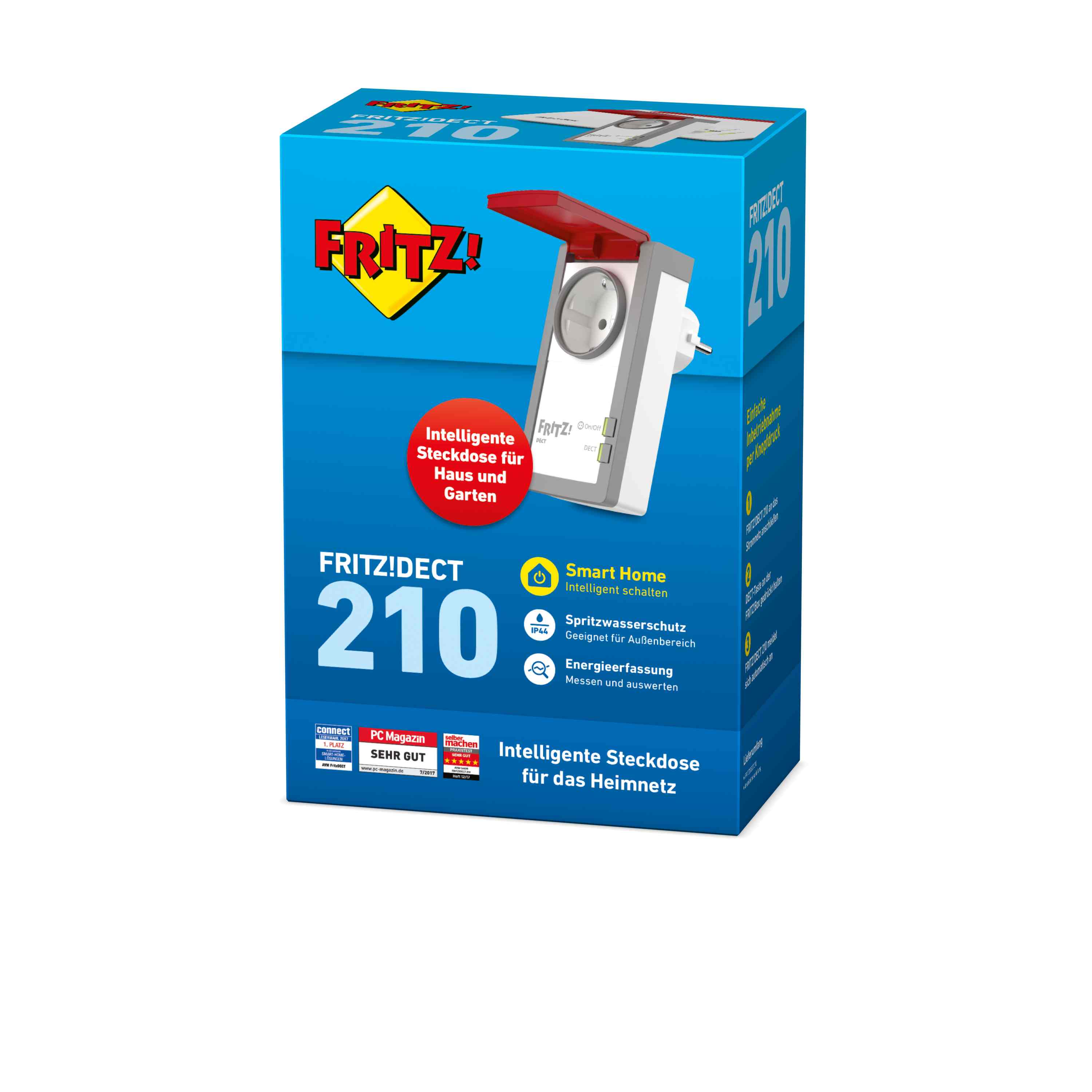 FRITZ!DECT 210 -pistorasia, jossa on mittaustoiminto, ulkokäyttöön