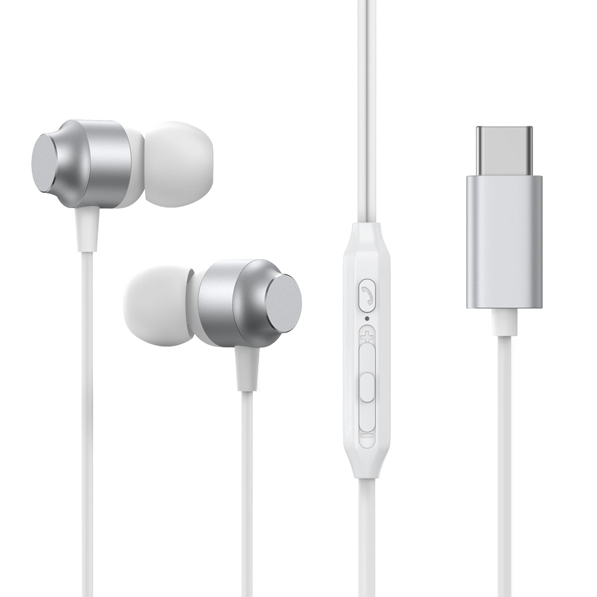 Joyroom JR-EC06 USB-C in-ear kuulokkeet - hopea