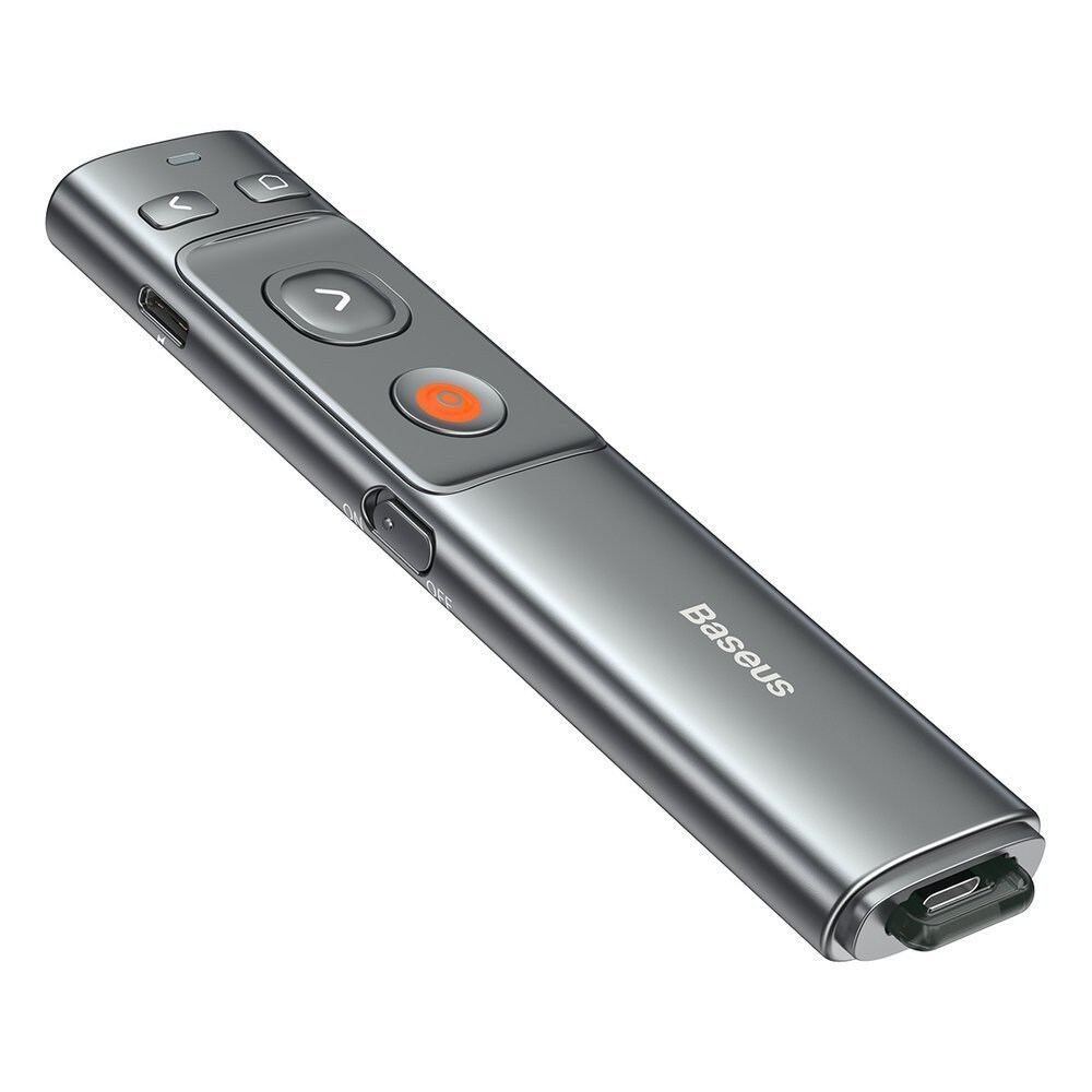 Baseus Orange Dot Langaton esittelylaserosoitin - harmaa (pariston kanssa)