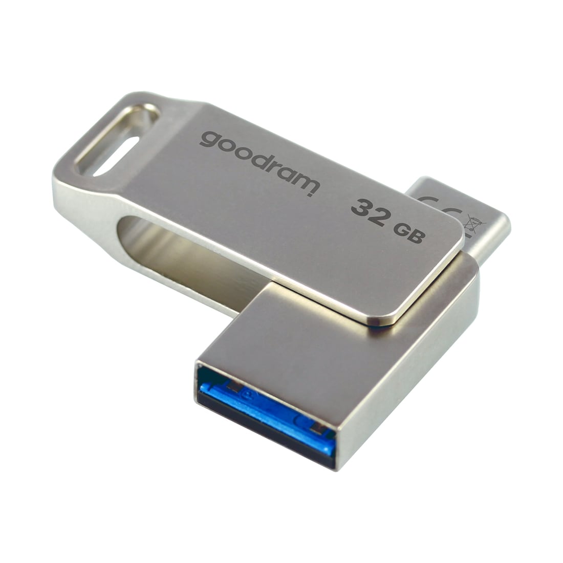 Muistitikku 32GB USB 3.2 Gen 1 USB / USB C OTG ODA3 Goodram - hopea