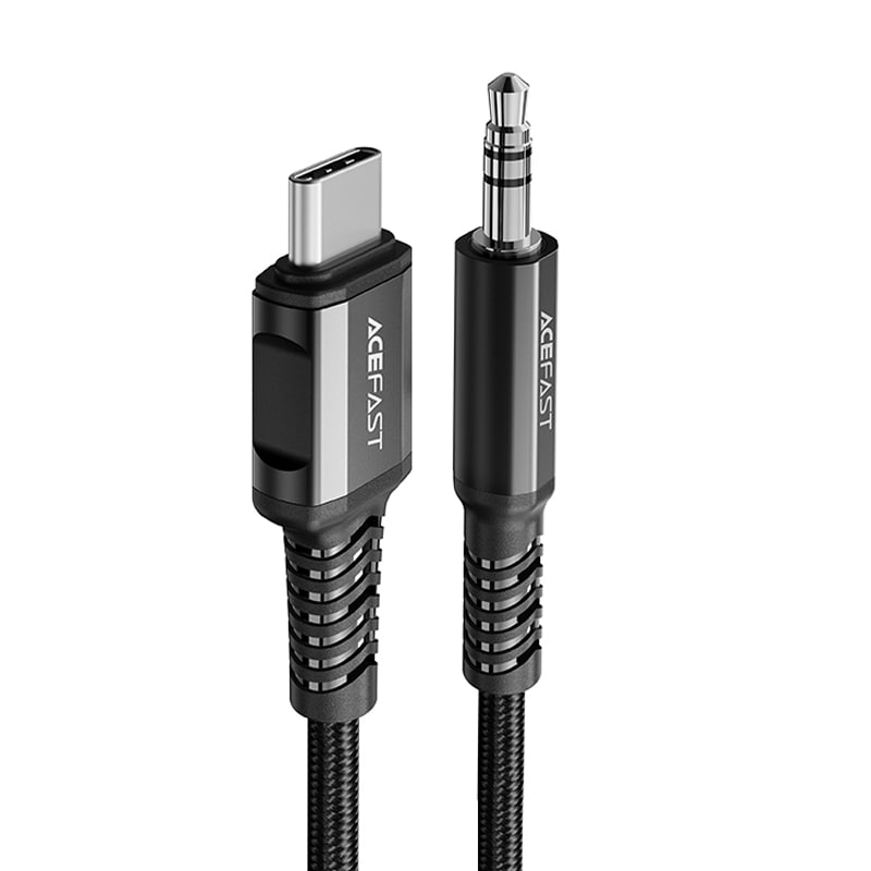 Acefast äänikaapeli USB Type C - 3.5mm miniliitin (uros) 1.2m, AUX musta (C1-08 musta)
