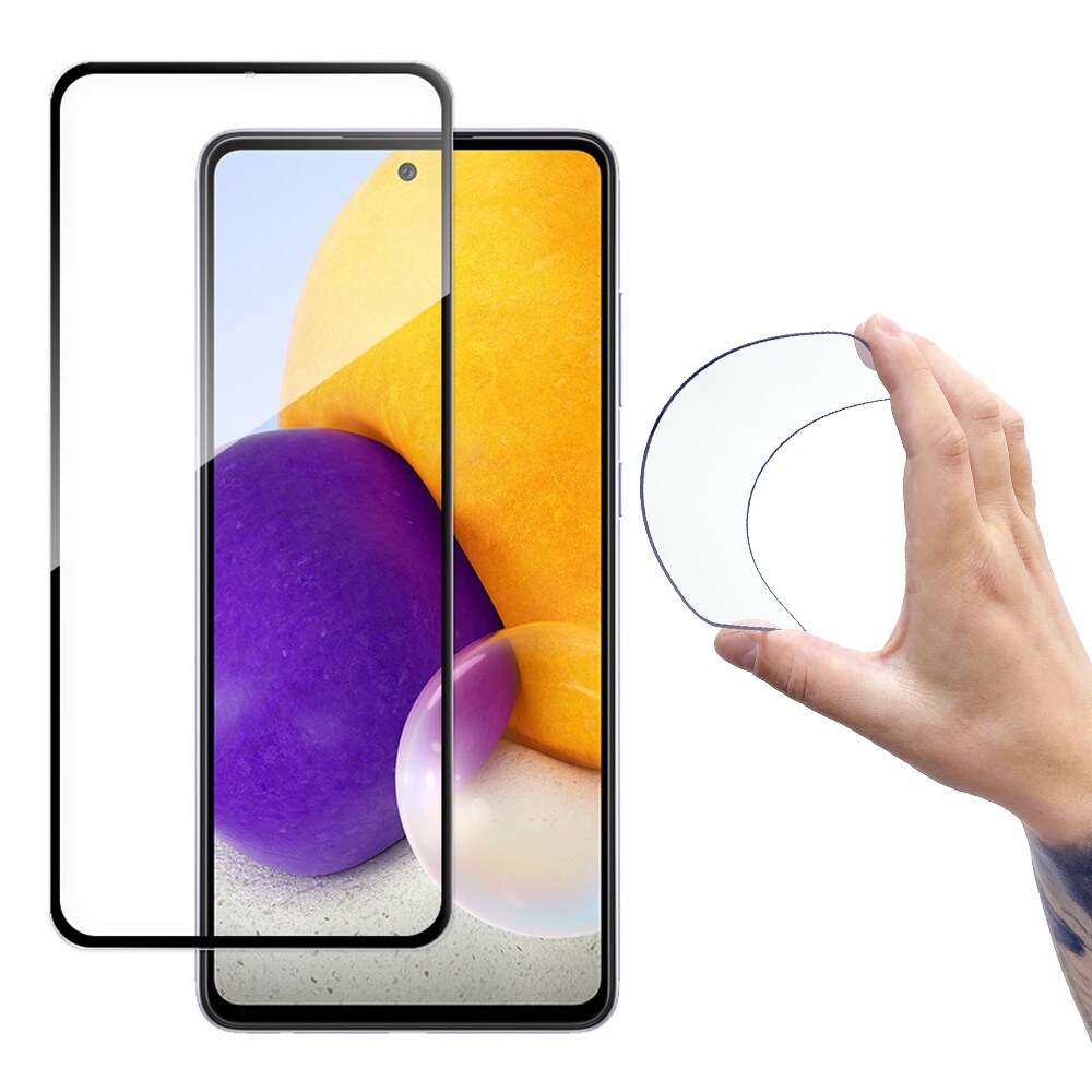 Wozinsky Flexi Nano Glass -hybridinäytönsuoja kehyksellä Samsung Galaxy A72 4G musta