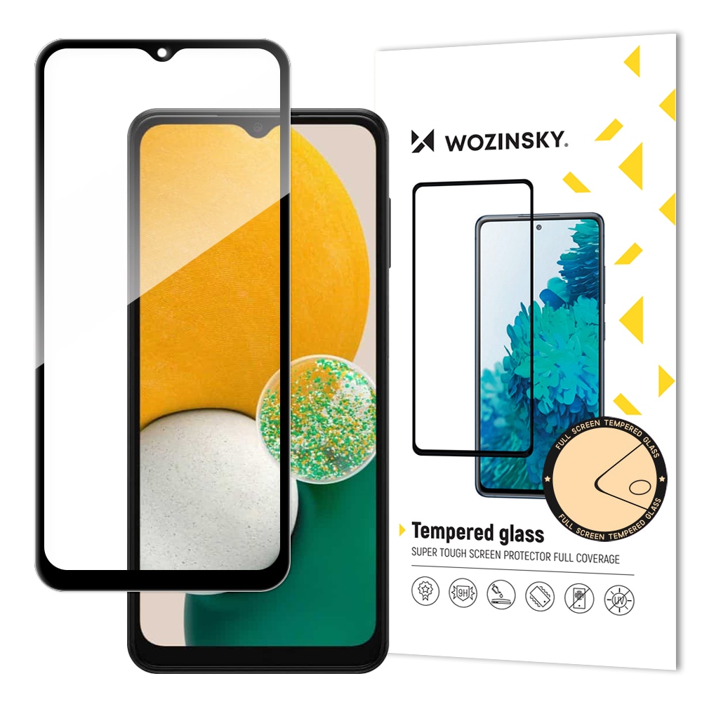 Wozinsky Super Tough Full Glue Karkaistu Lasi Case Friendly Samsung Galaxy A13/A23/M13 Musta