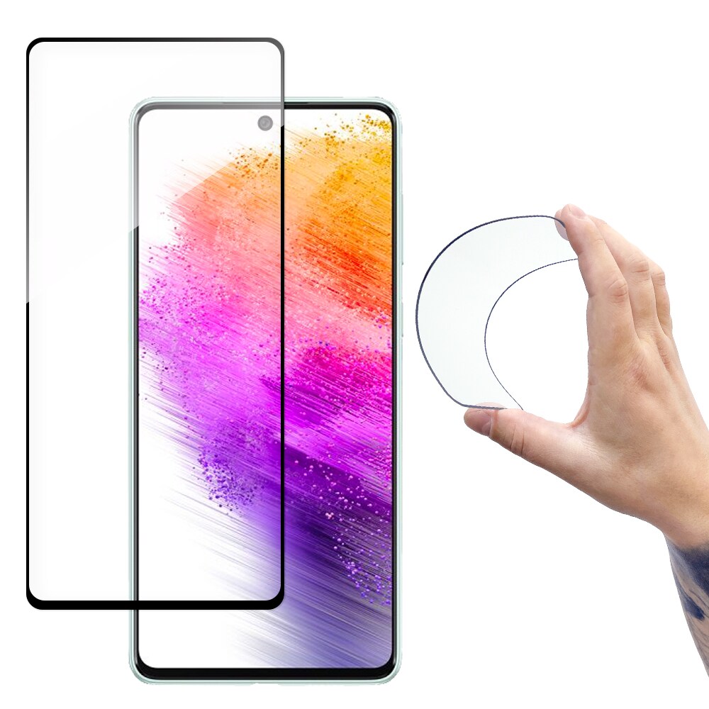 Wozinsky Flexi Nano lasikalvo karkaistua lasia Samsung Galaxy A73 läpinäkyvä kehys kanteen
