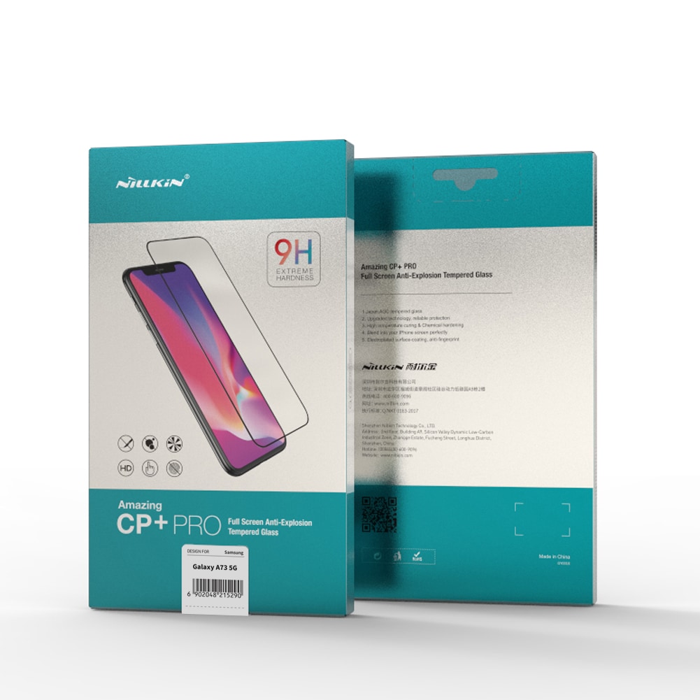 Nillkin CP+PRO ohut karkaistu lasi 0,2 mm 9H kehyksellä Samsung Galaxy A73 musta