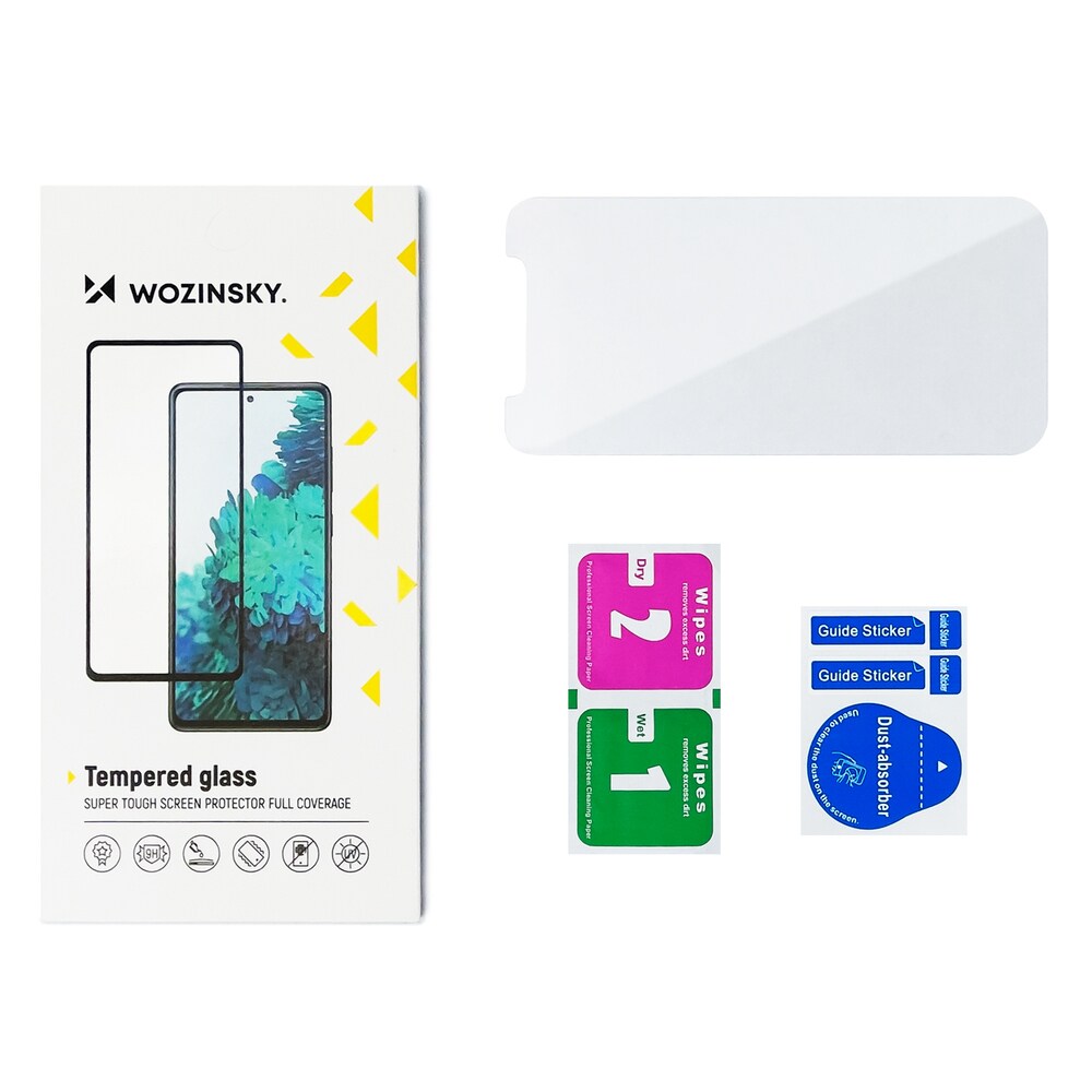 Wozinsky Täysliima Moto G51:n koko näytön karkaistu lasi mustalla kehyksellä