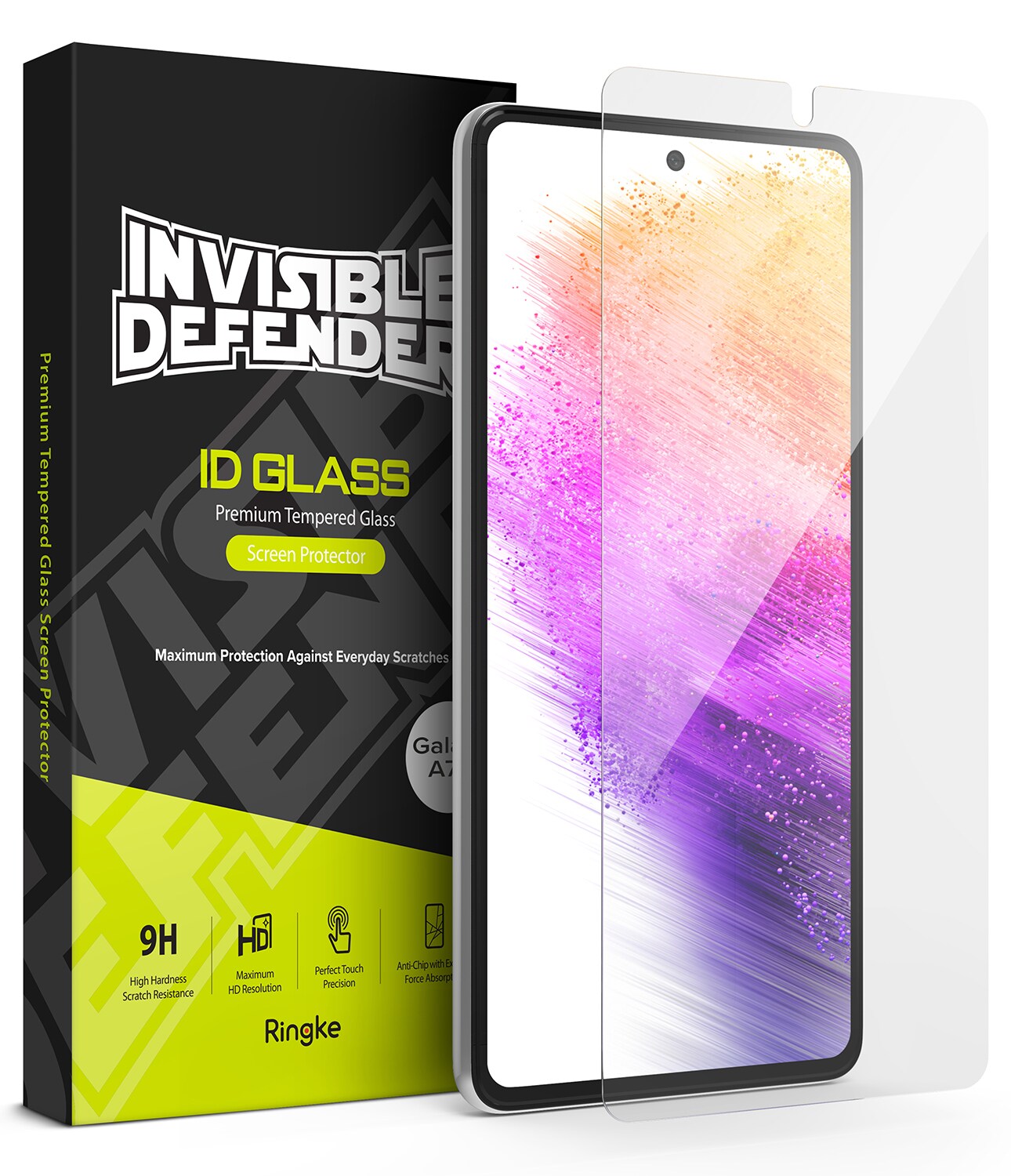 Ringke Näkymätön Defender ID Glass 2.5D 0.33mm näytön suojakalvo Samsung Galaxy A73 5G:lle