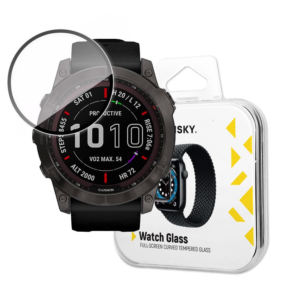 Wozinsky Watch Glass hybridilasi Garmin Fenix 7X:lle musta