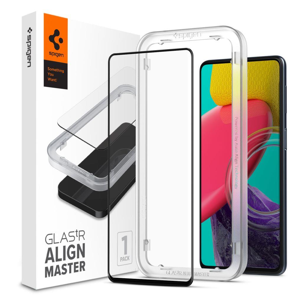 Spigen ALM Glass FC karkaistu lasi Samsung Galaxy M53 5G:lle - musta