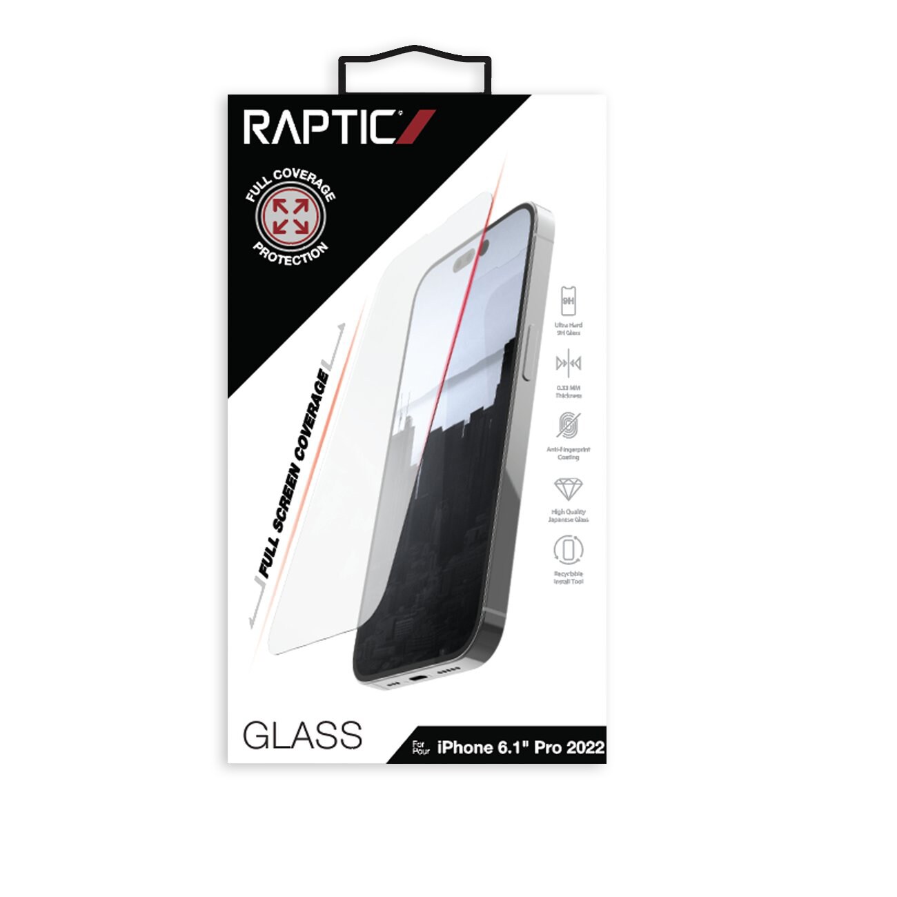 Raptic X-Doria Full Glass iPhone 14 Pro koko näytön karkaistu lasi