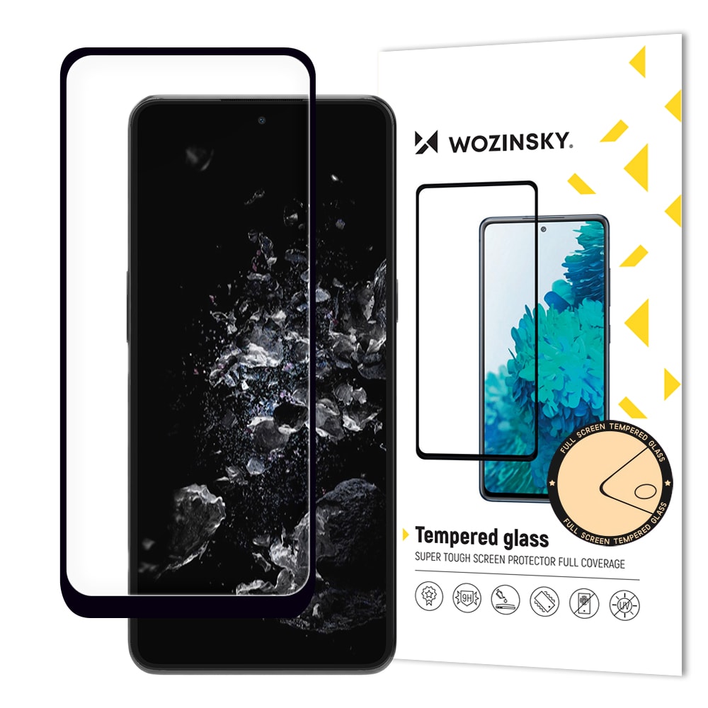 Wozinsky Täydellinen liima karkaistu lasi OnePlus 10T/Ace Pro 9H koko näytölle mustalla kehyksellä