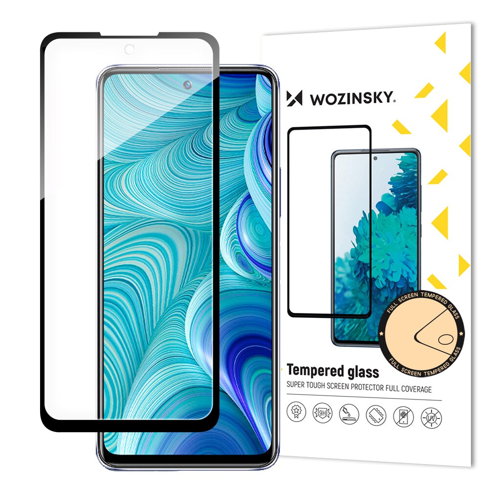 Wozinsky Täysi liima Infinix Hot 11S NFC Full Screen karkaistu lasi musta (koteloystävällinen)