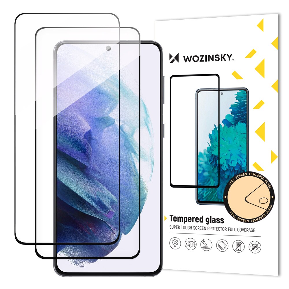 Wozinsky 2x Täysliimattu karkaistu lasi Samsung Galaxy S23+ 9H mustalla kehyksellä