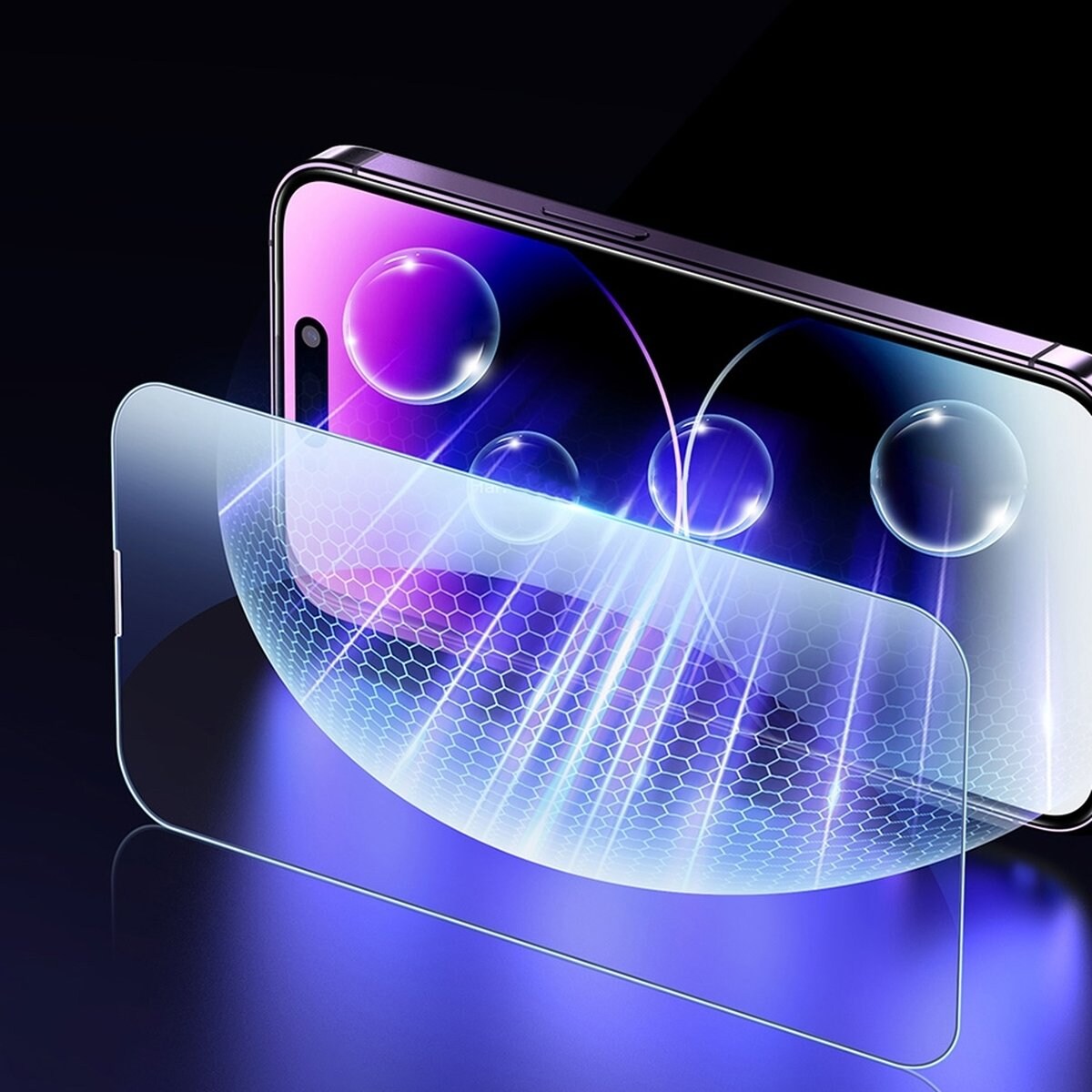 Baseus Koko karkaistu lasi iPhone 14 Pro Max, sinisen valon suodatin ja 0,3 mm kaiutin kansi