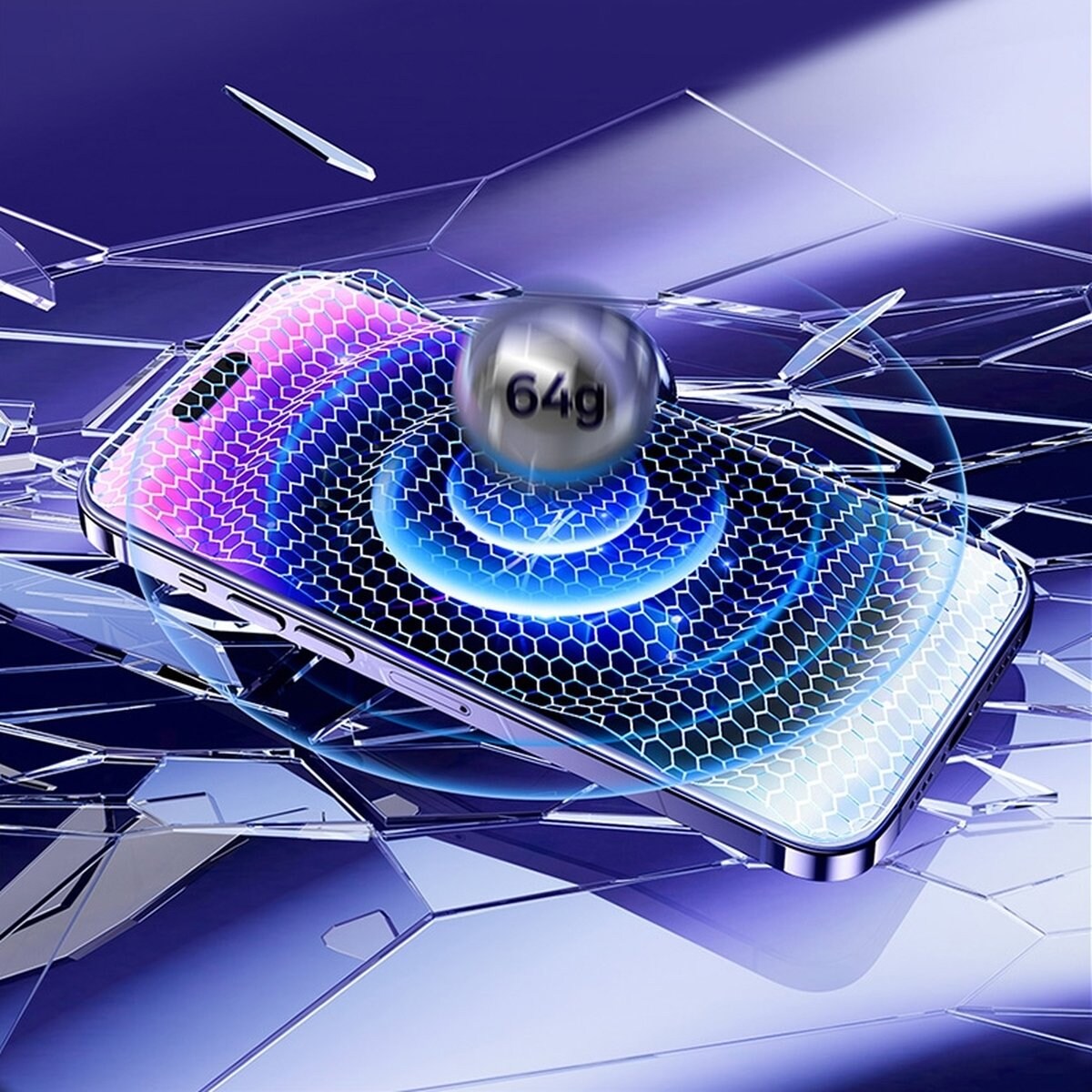 Baseus Koko iPhone 14 Pro karkaistu lasi sinisen valon suodatin 0,3 mm kaiuttimen suojus + kehys